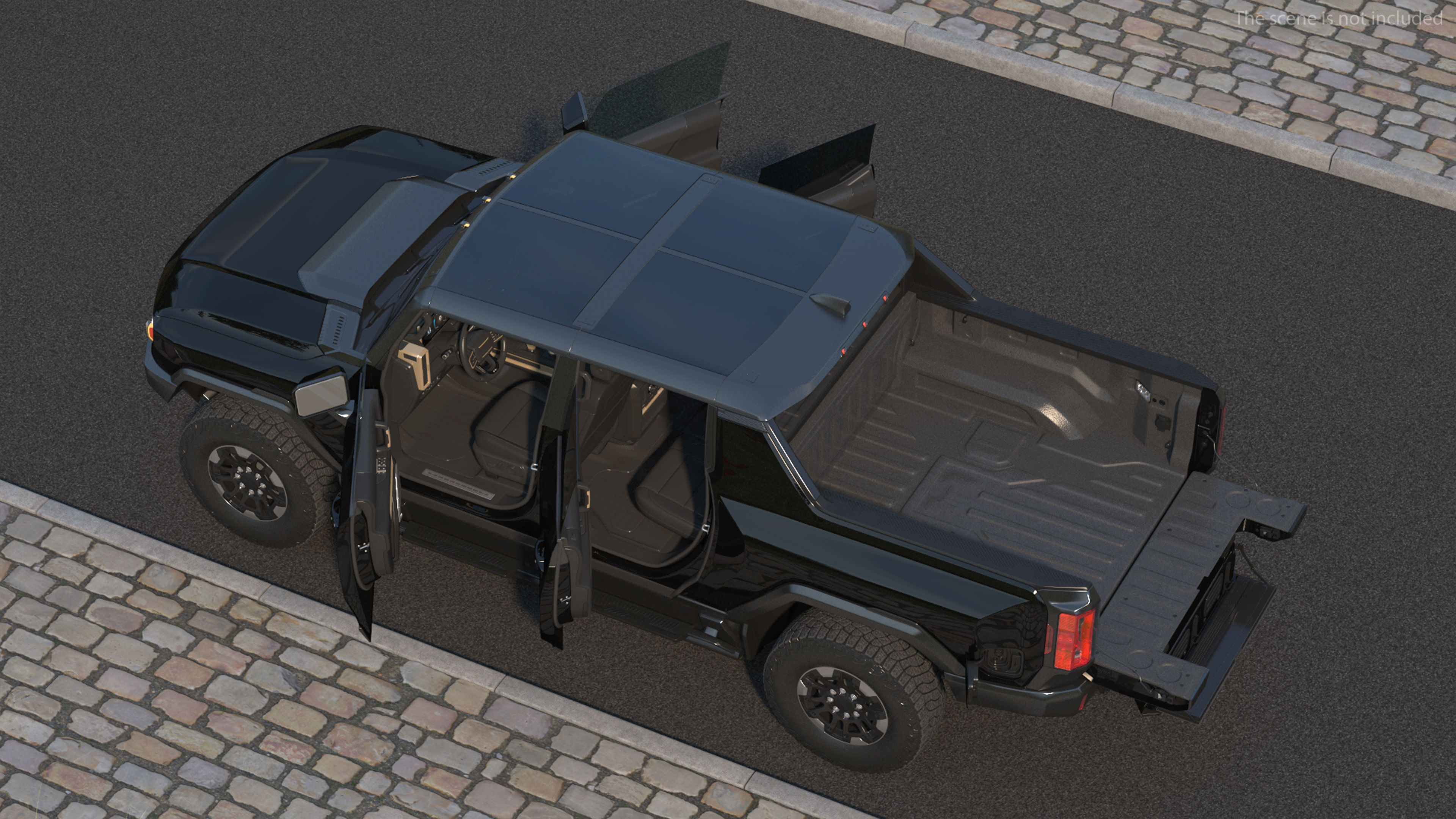 3D GMC Hummer EV Pickup Truck SUT Black Rigged model