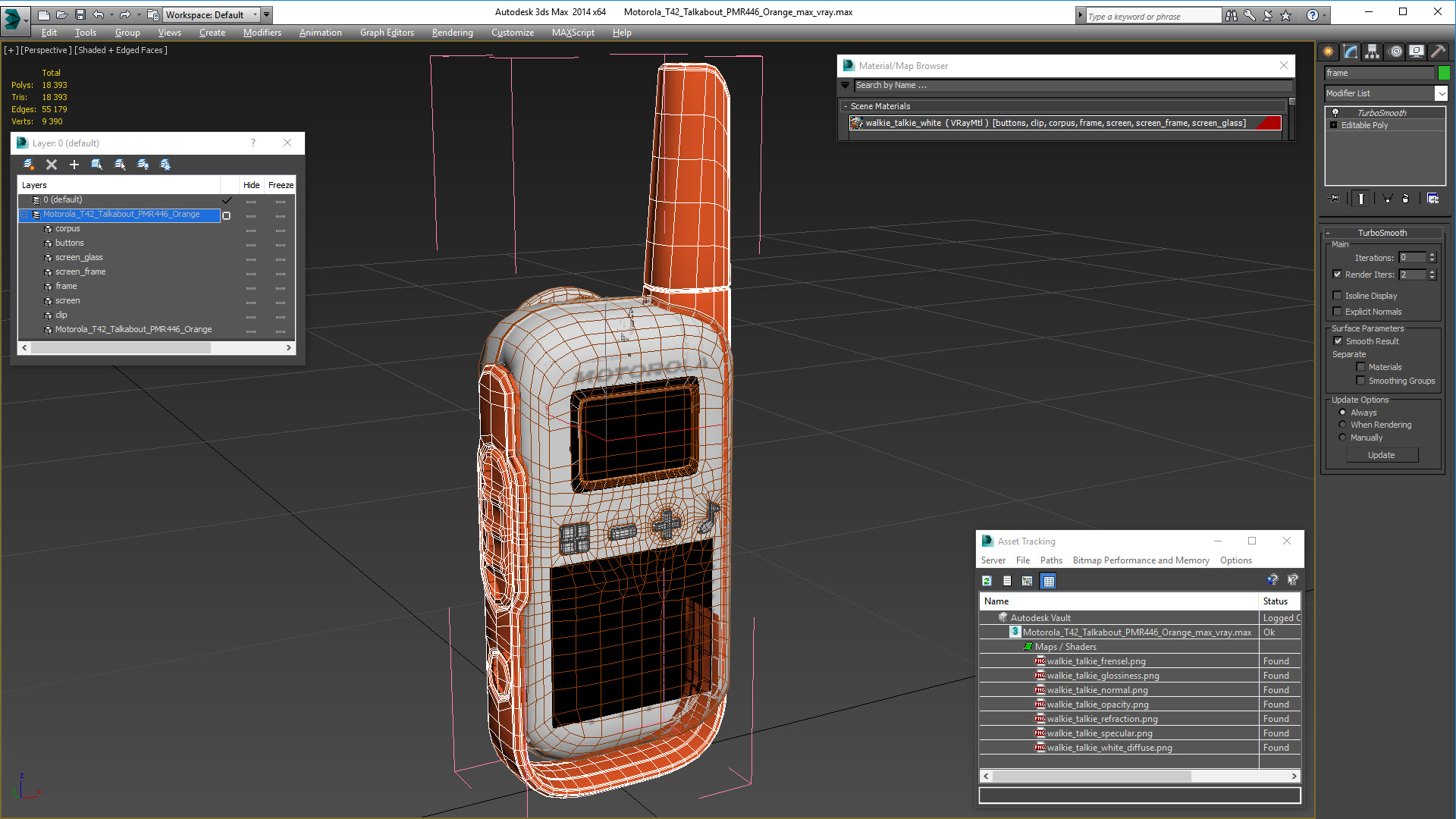 3D Motorola T42 Talkabout PMR446 Orange