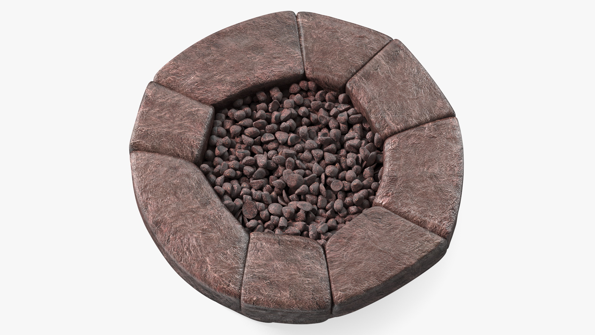 3D Round Stone Fire Pit Table