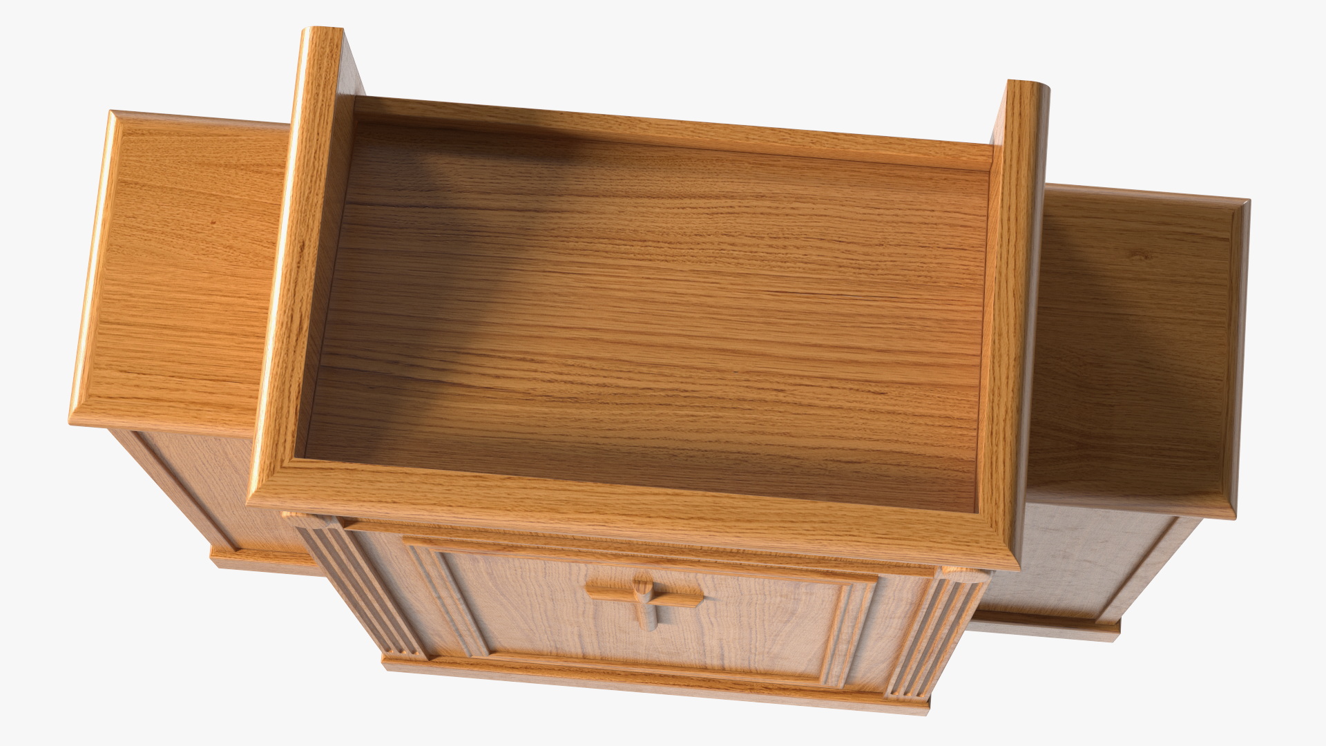 Church Oak Pulpit Light Wood with Cross 3D model