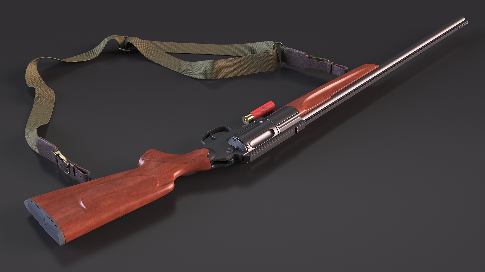 MTs-255 Revolver Shotgun Wood 3D model