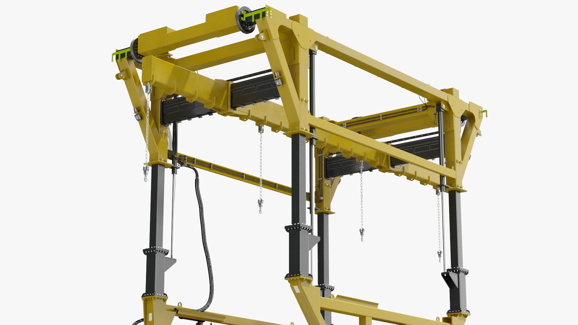 Heavy Duty Straddle Carrier Rigged 3D model