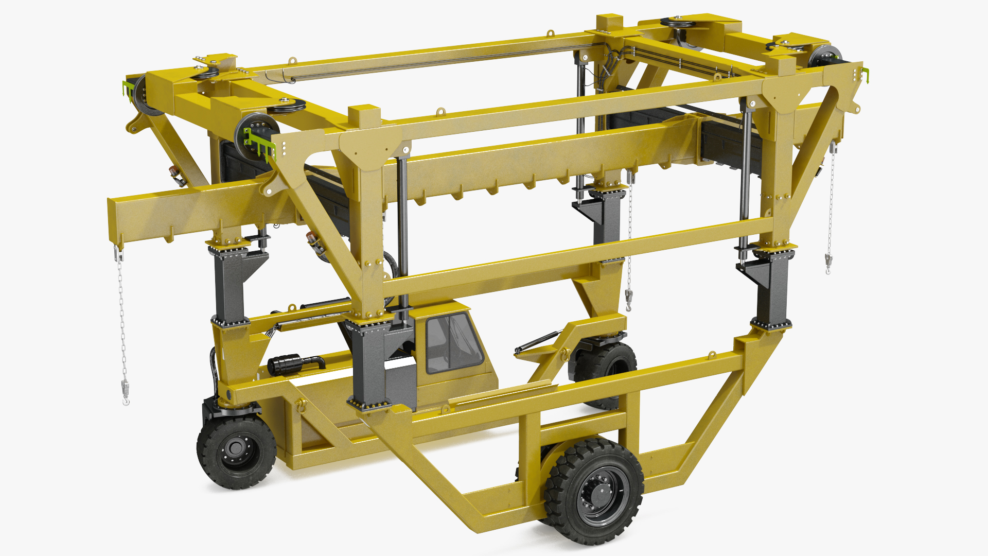 Heavy Duty Straddle Carrier Rigged 3D model