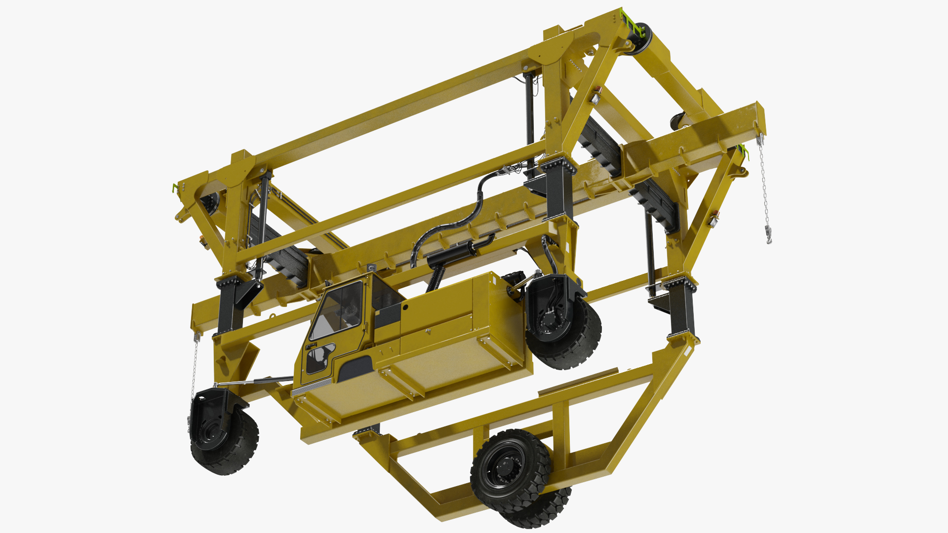 Heavy Duty Straddle Carrier Rigged 3D model