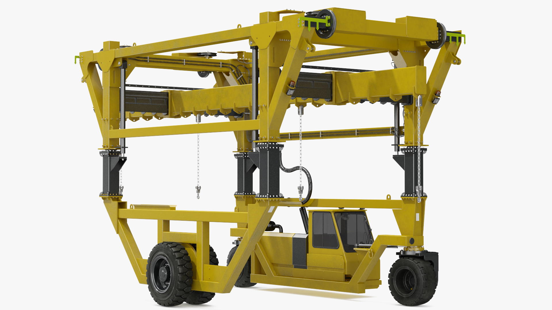 Heavy Duty Straddle Carrier Rigged 3D model