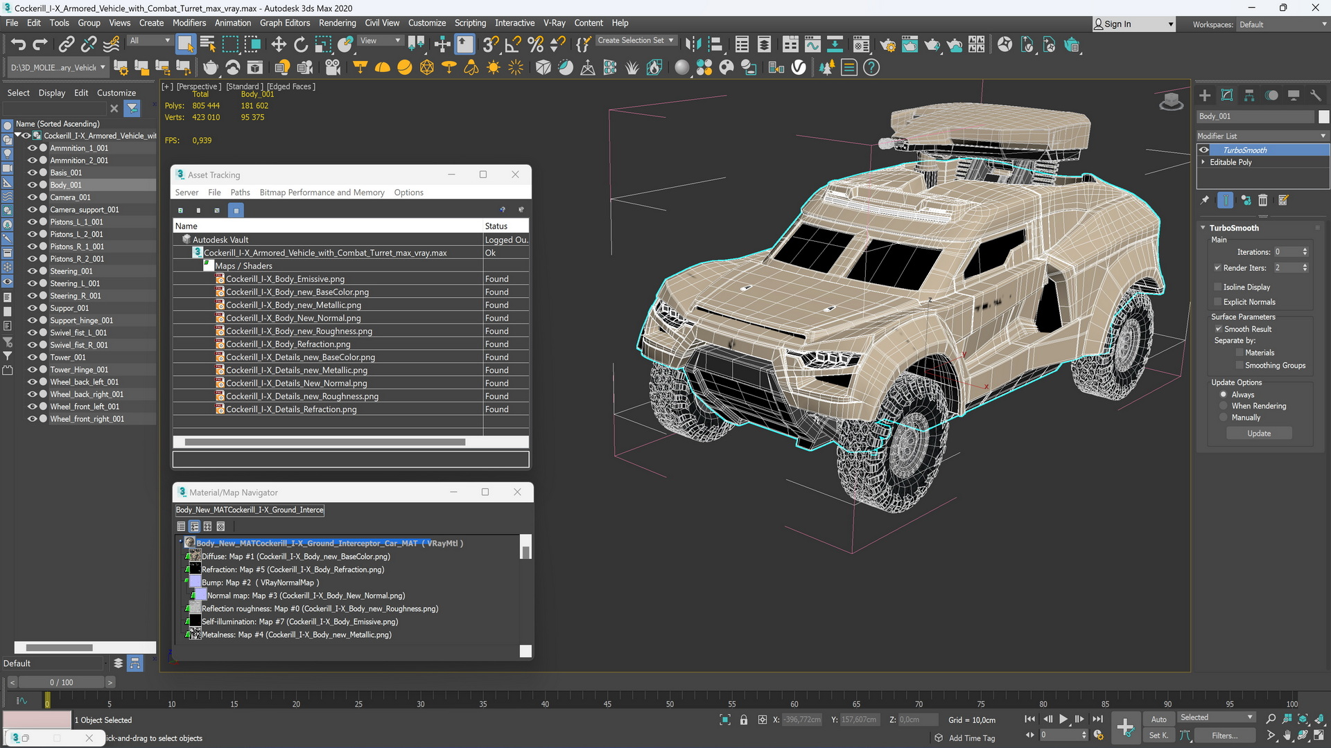 3D Cockerill I-X Armored Vehicle with Combat Turret model