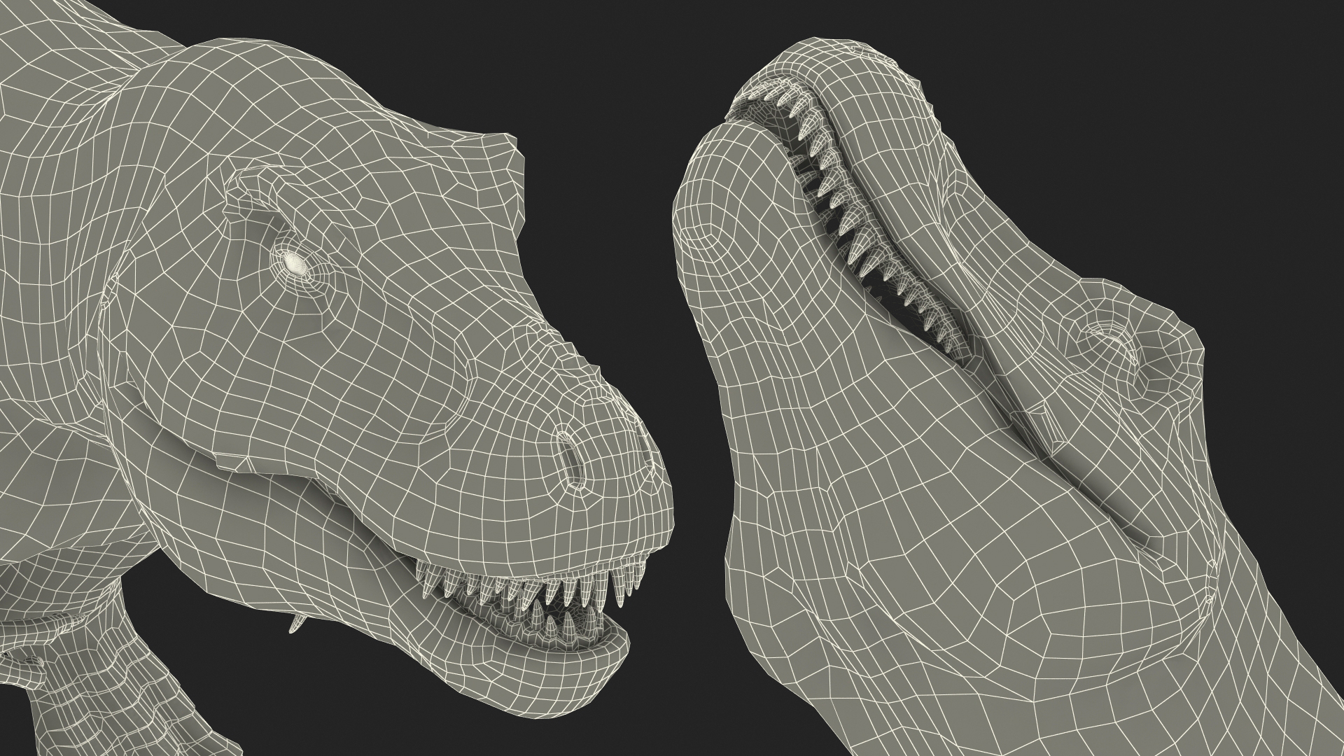 T Rex Eating Animated Rigged for Maya 3D