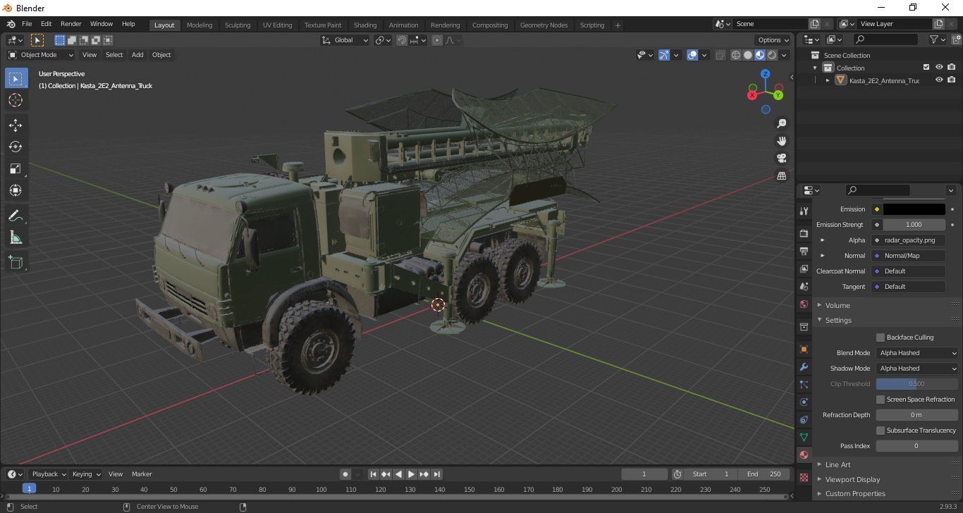 3D Kasta 2E2 Antenna Truck model