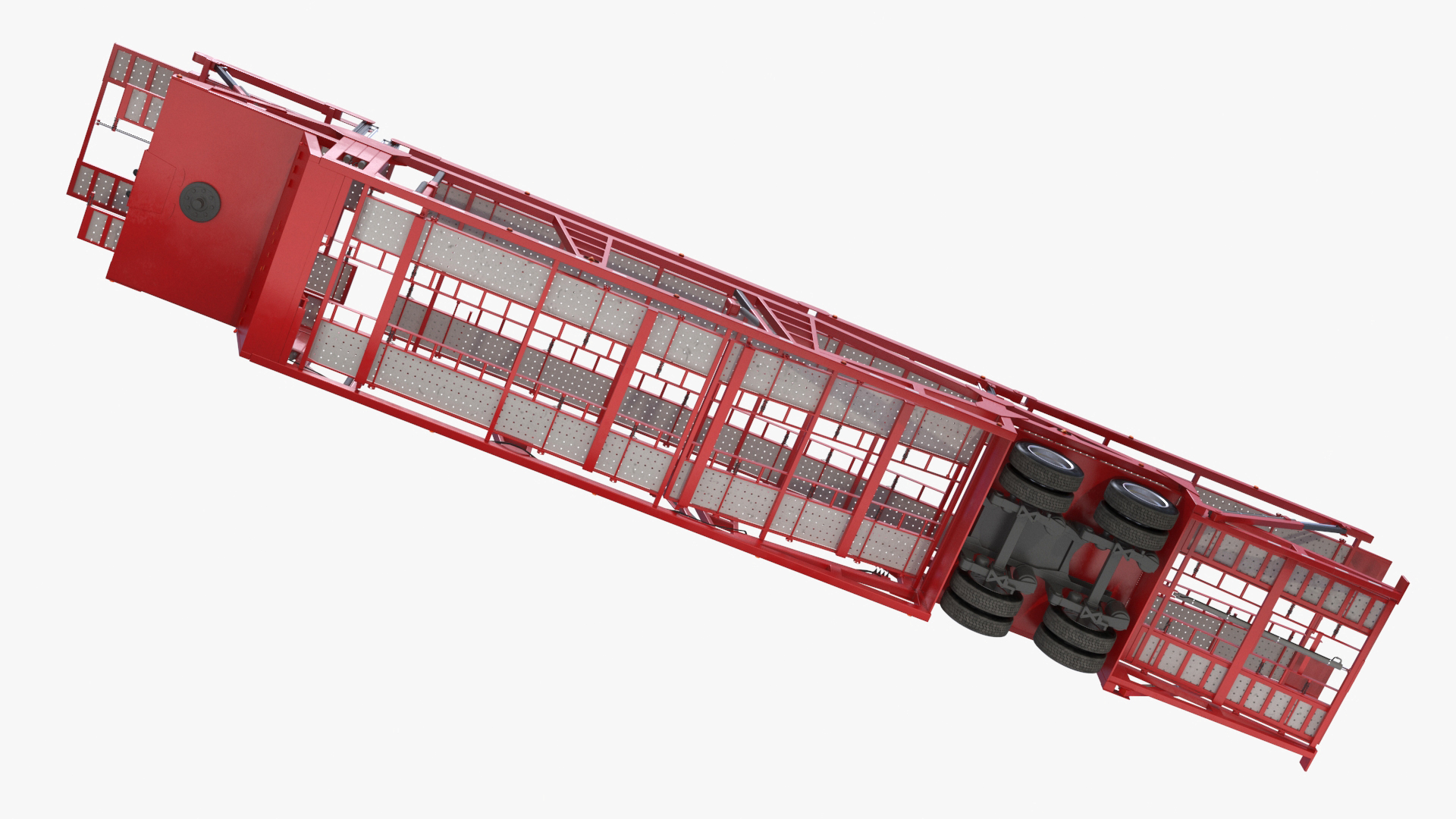 3D Marmon Truck with Car Carrier Loaded Cars