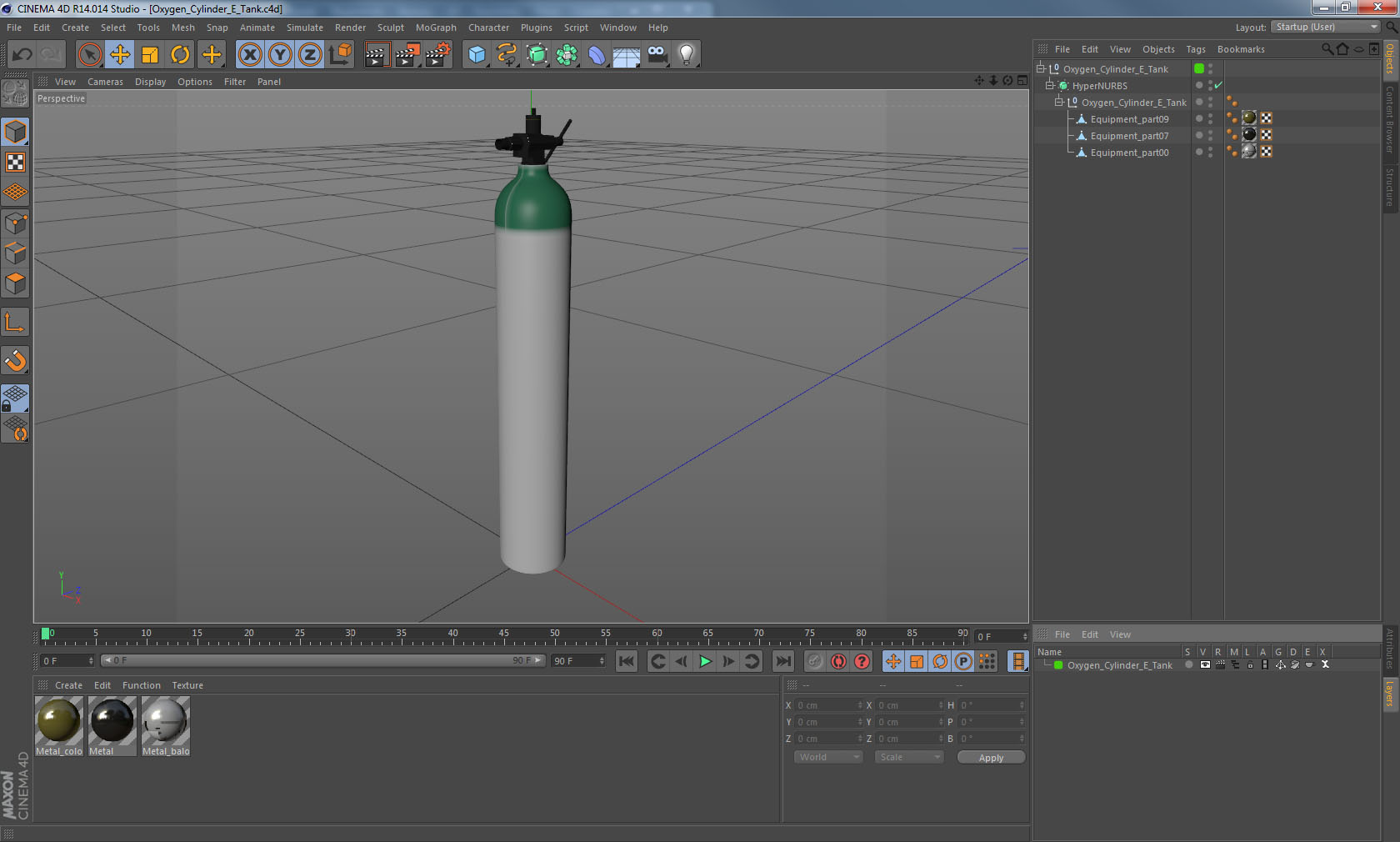 Oxygen Cylinder E Tank 3D