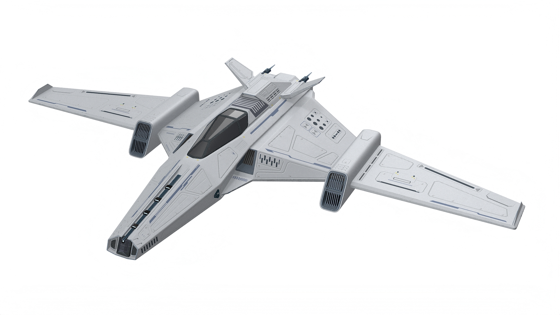 3D Futuristic Space Fighter Aircraft model