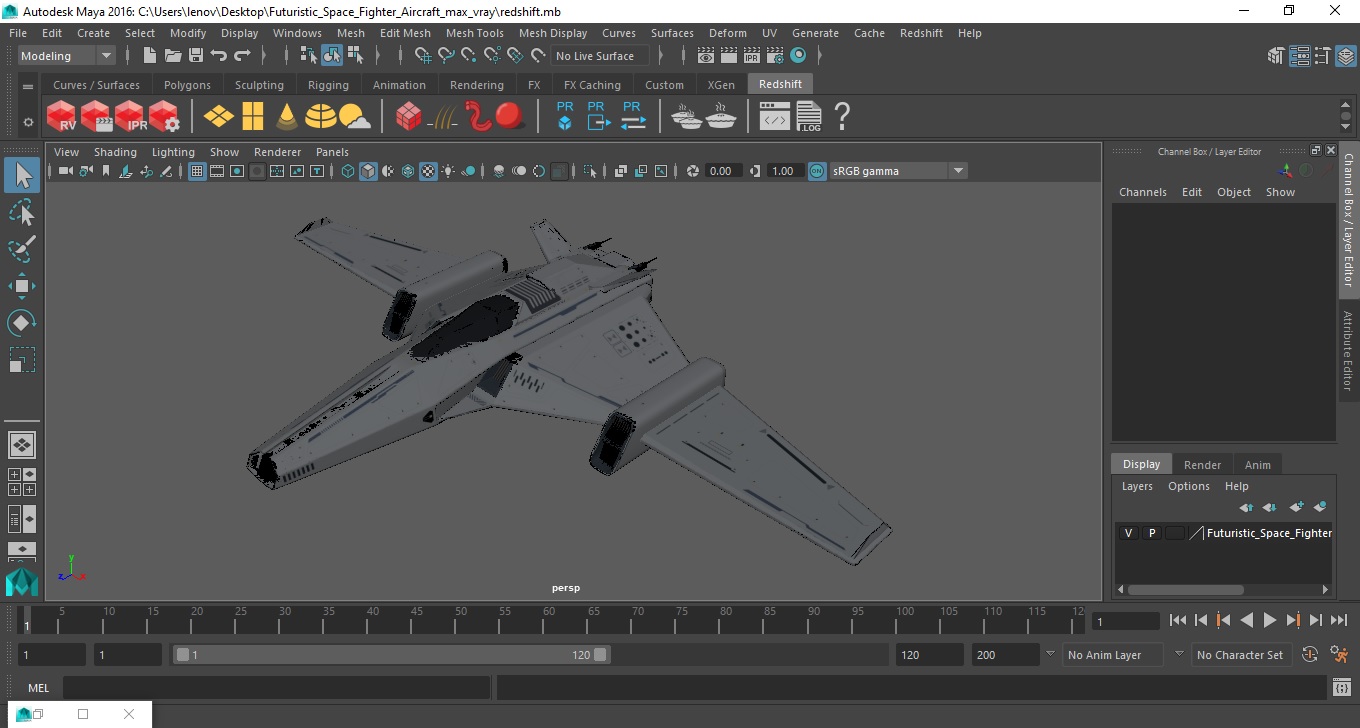 3D Futuristic Space Fighter Aircraft model