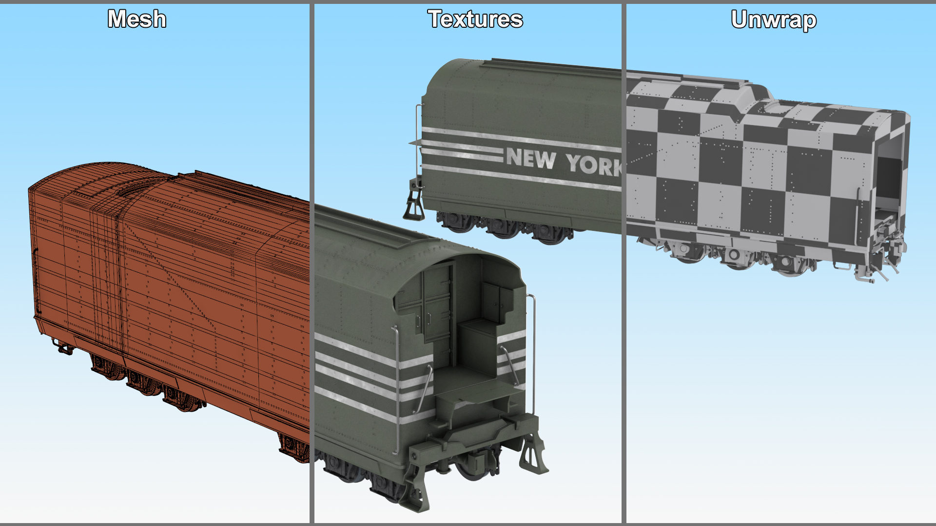 New York Central Railroad Boxcar 3D