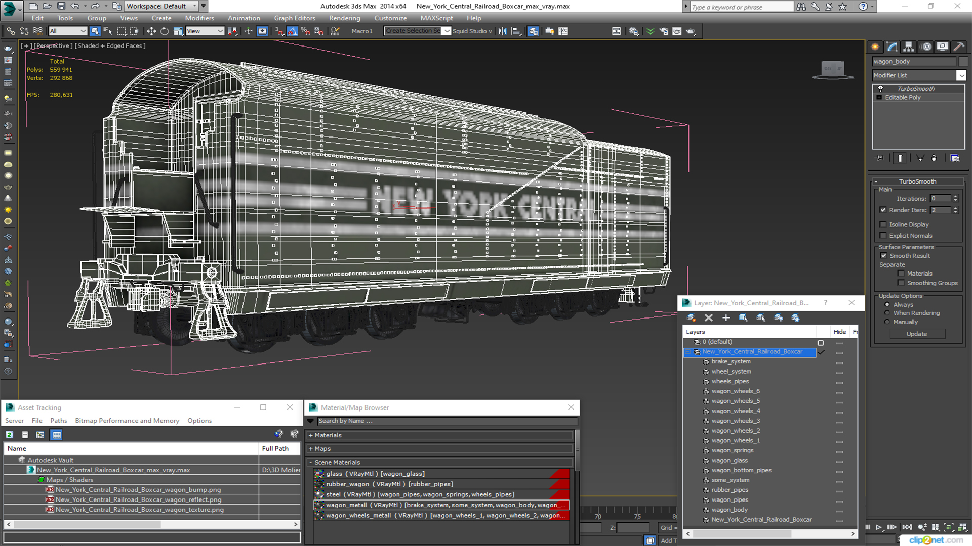 New York Central Railroad Boxcar 3D