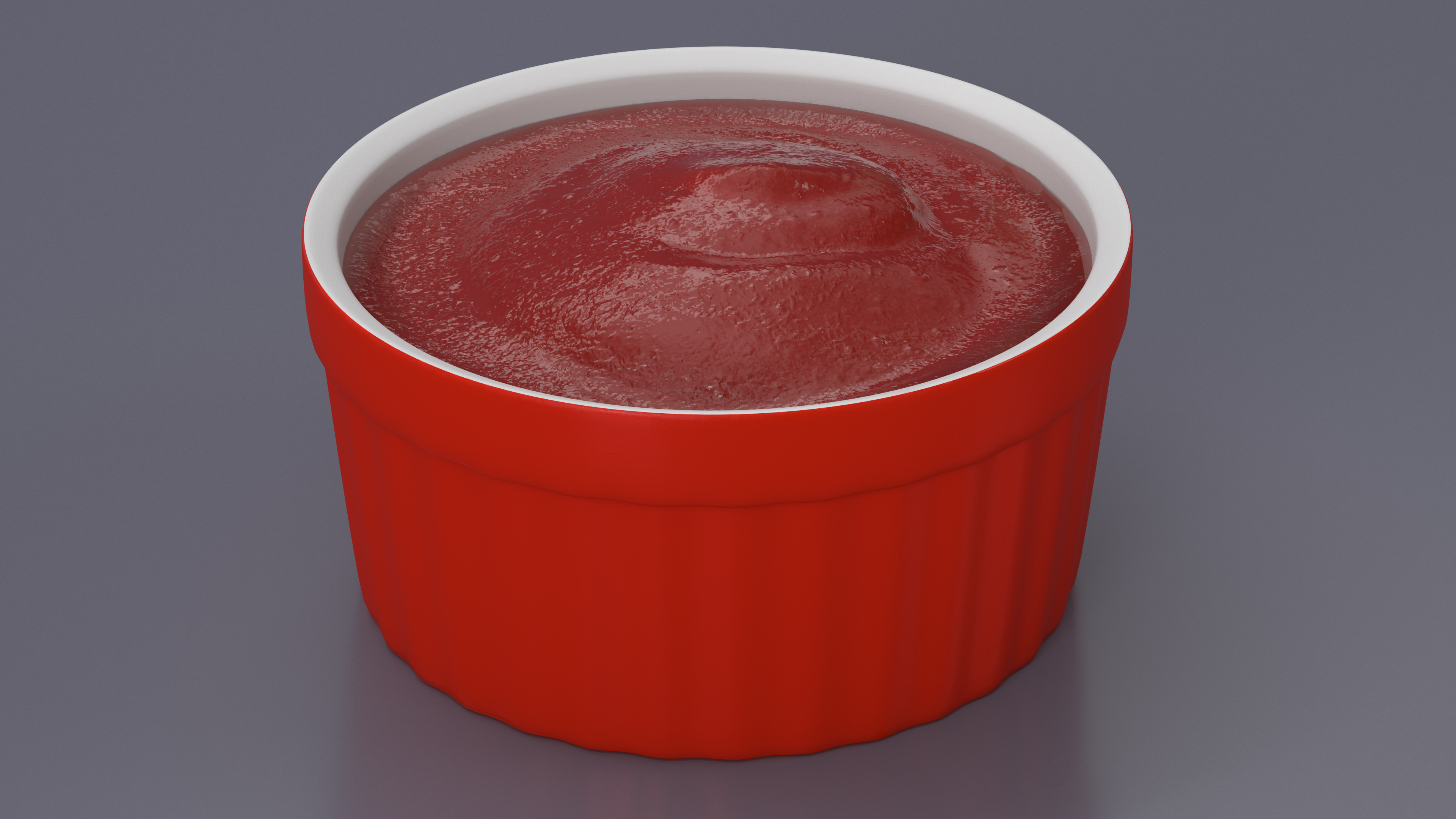 Tomato Ketchup In Red Gravy Boat 3D