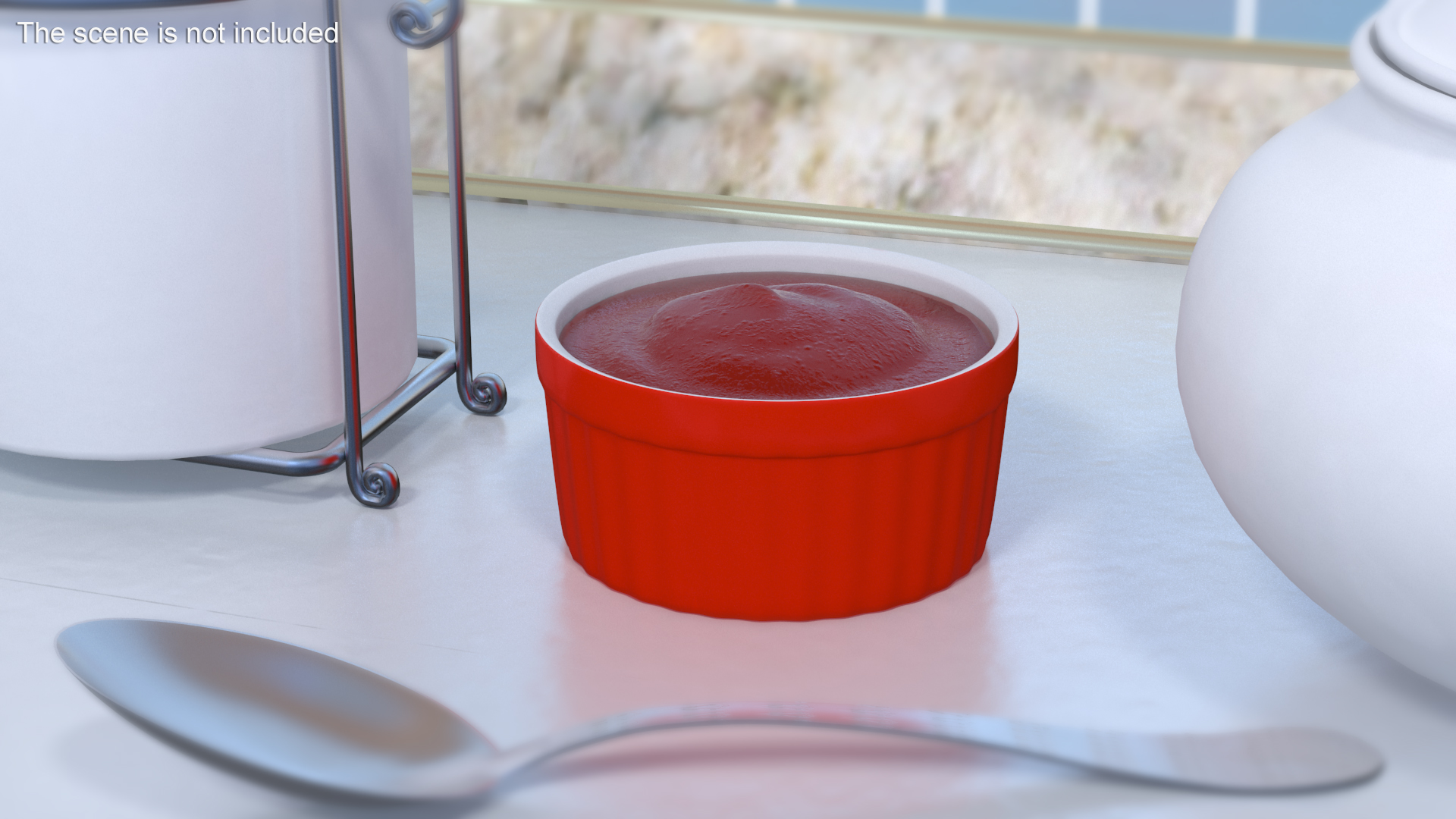 Tomato Ketchup In Red Gravy Boat 3D