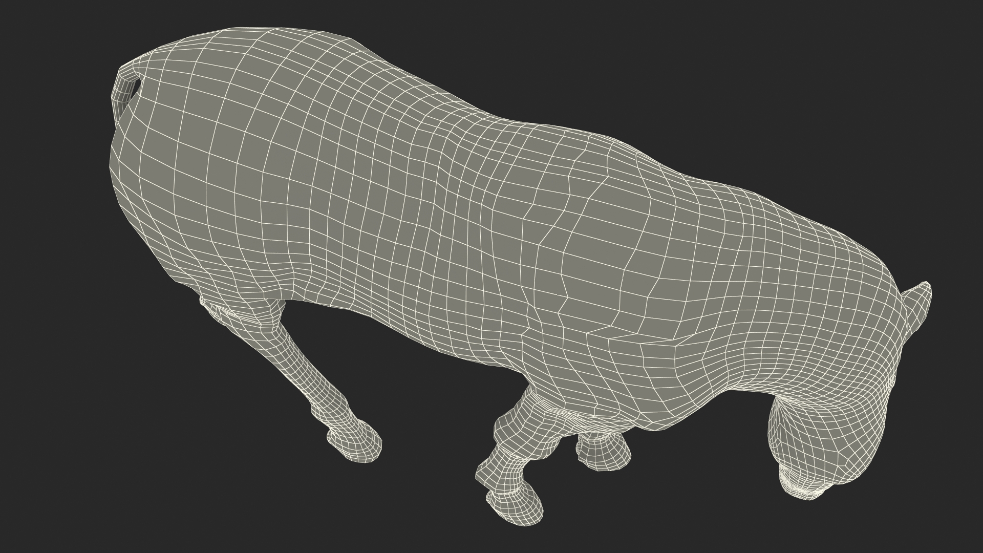 3D Shetland Pony in Grazing Pose Fur model