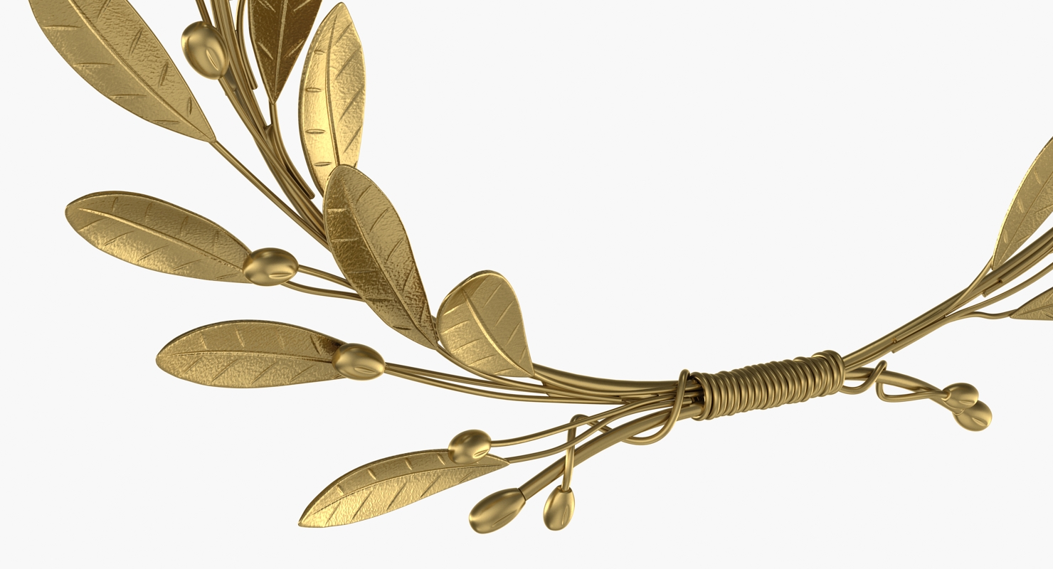 3D Gold Laurel Wreath model