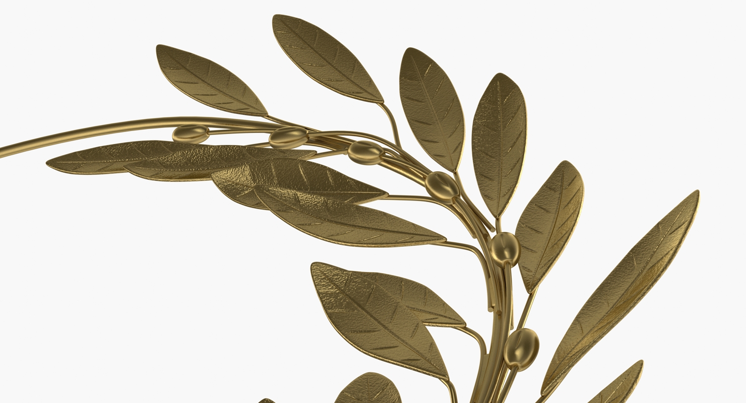 3D Gold Laurel Wreath model