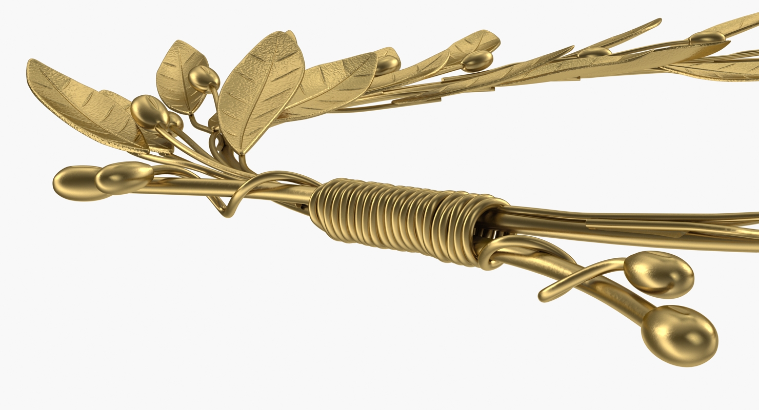 3D Gold Laurel Wreath model