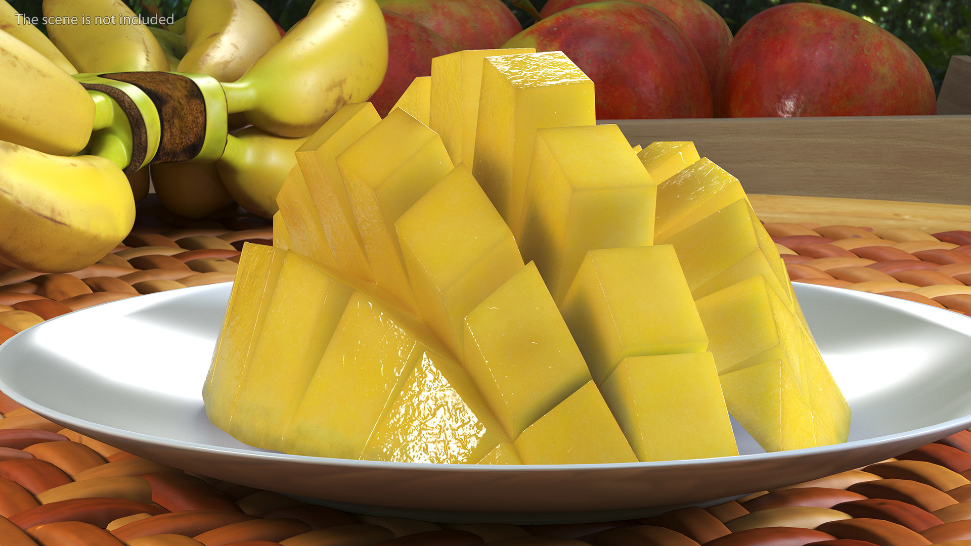 Mango Cut in Squares Red 3D model