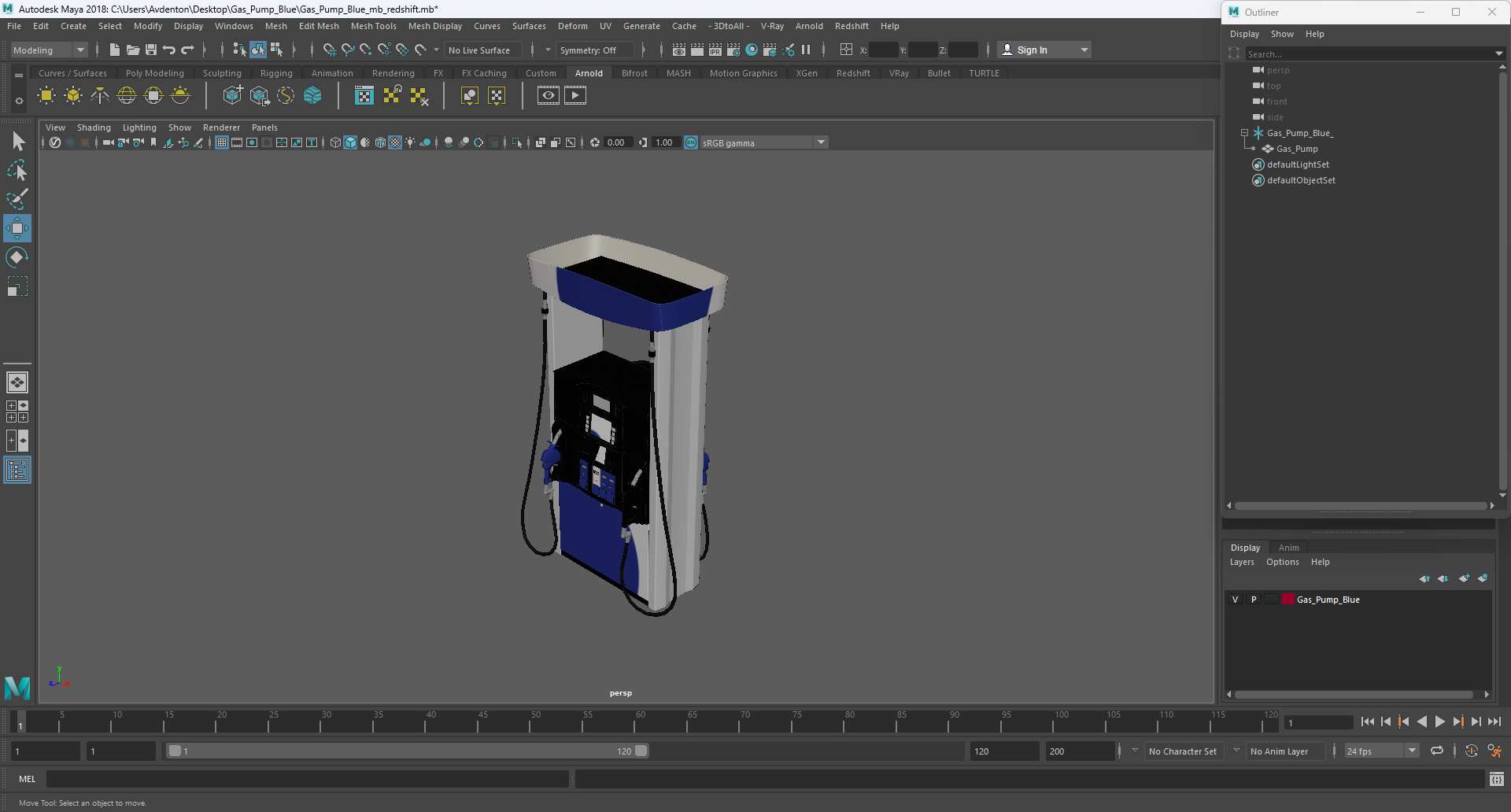 3D Gas Pump Blue model