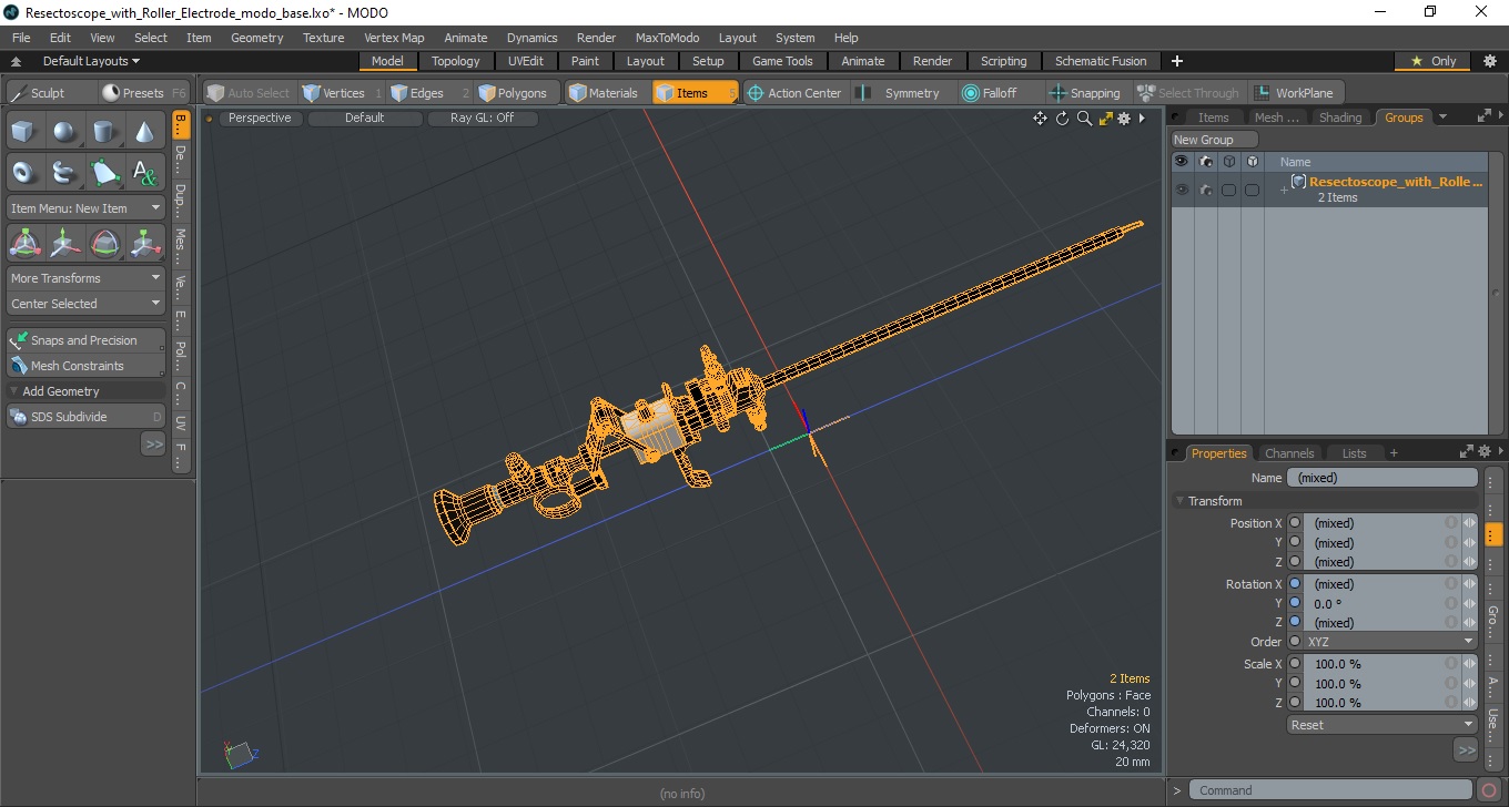 Resectoscope with Roller Electrode 3D model