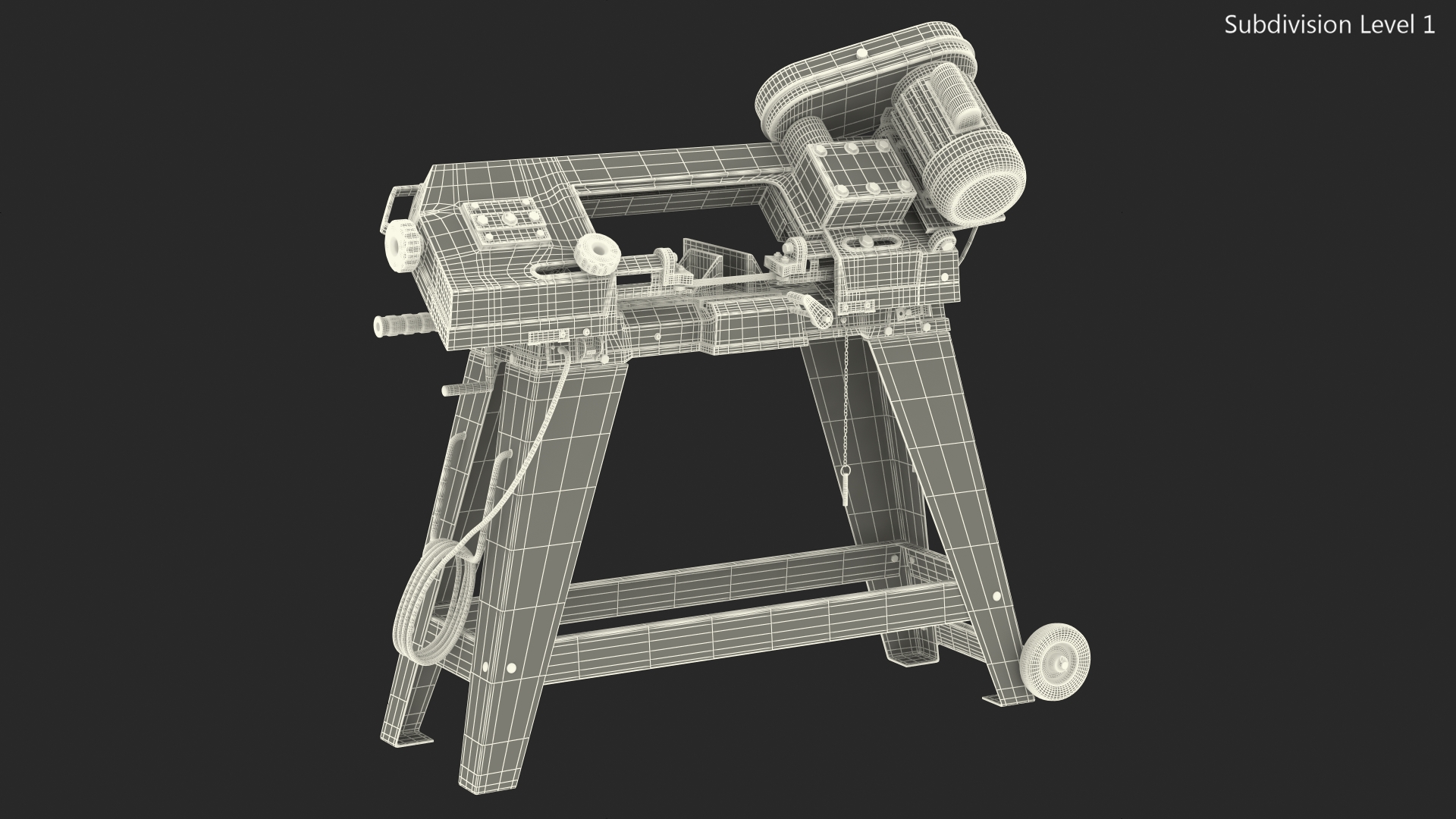 3D model WEN 3970T Metal Cutting Band Saw with Stand Rigged