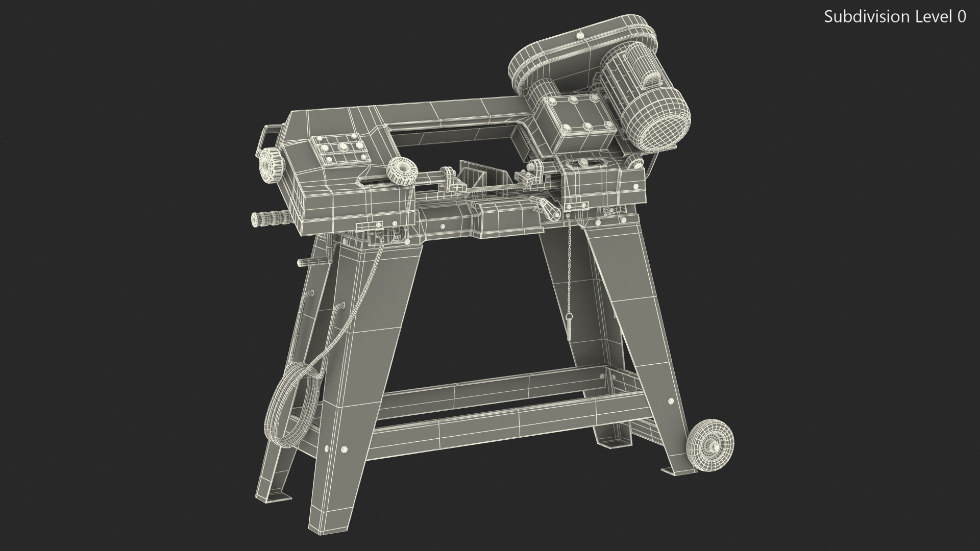 3D model WEN 3970T Metal Cutting Band Saw with Stand Rigged