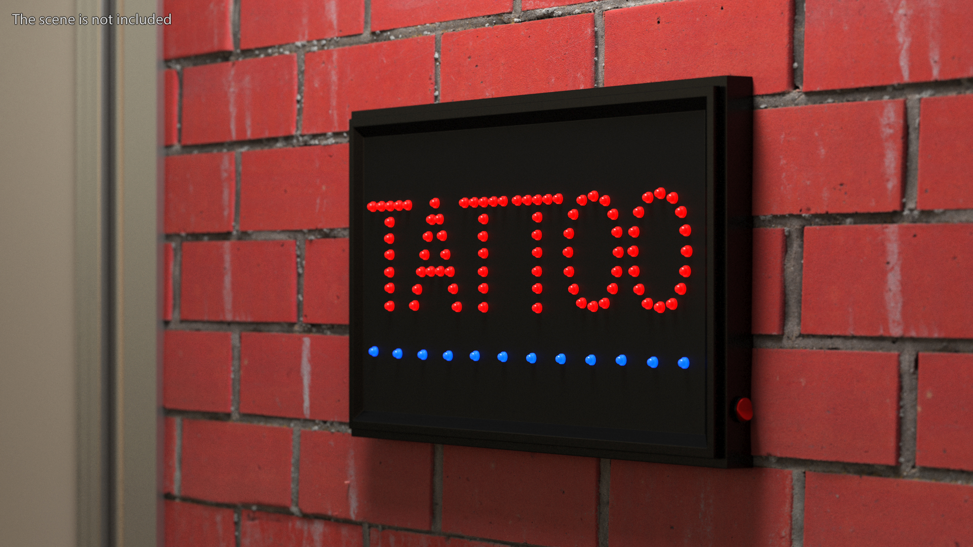 3D Light Billboard Tattoo LED Red Sign ON model