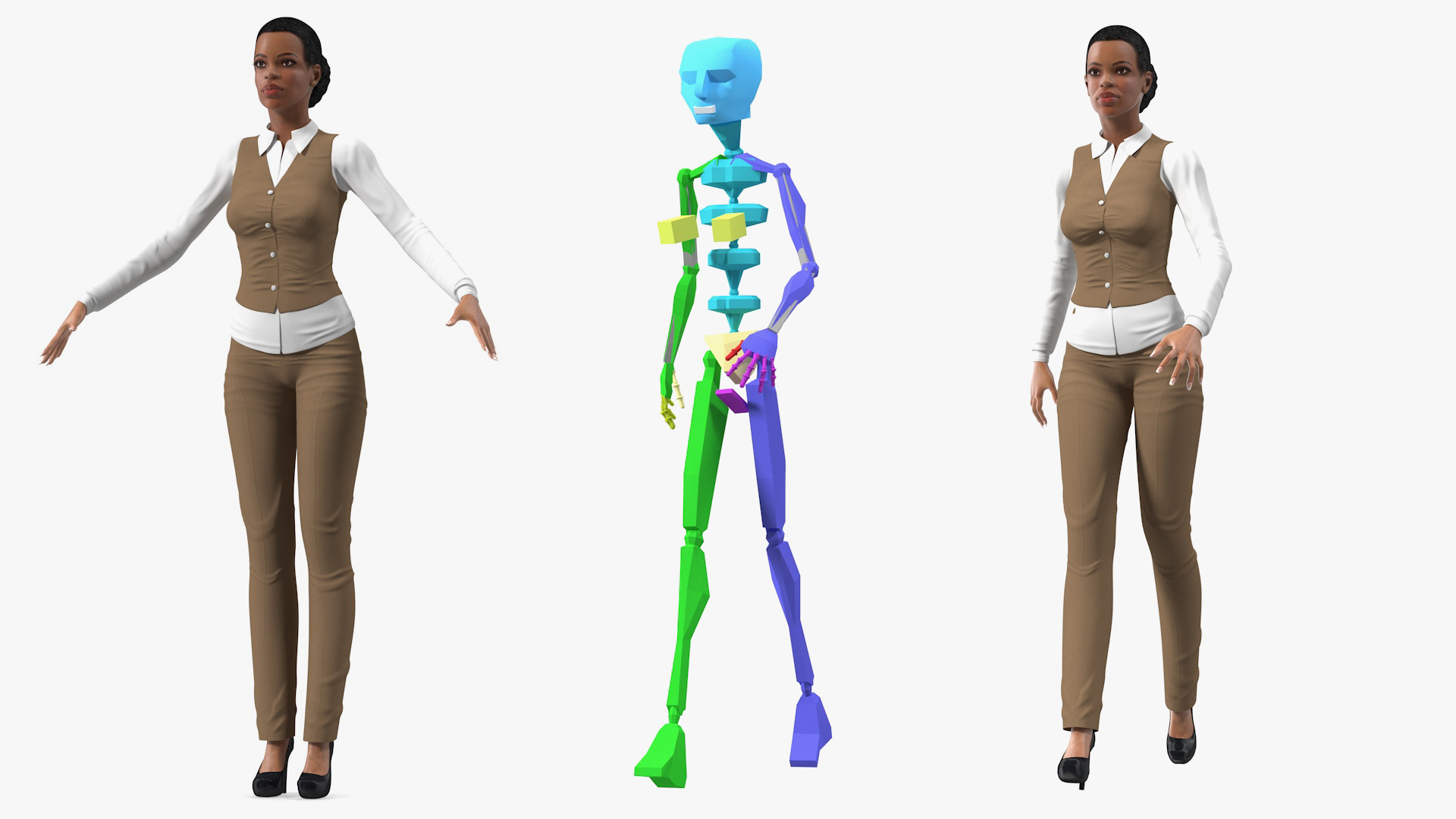 3D Light Skin Business Style Woman Rigged model