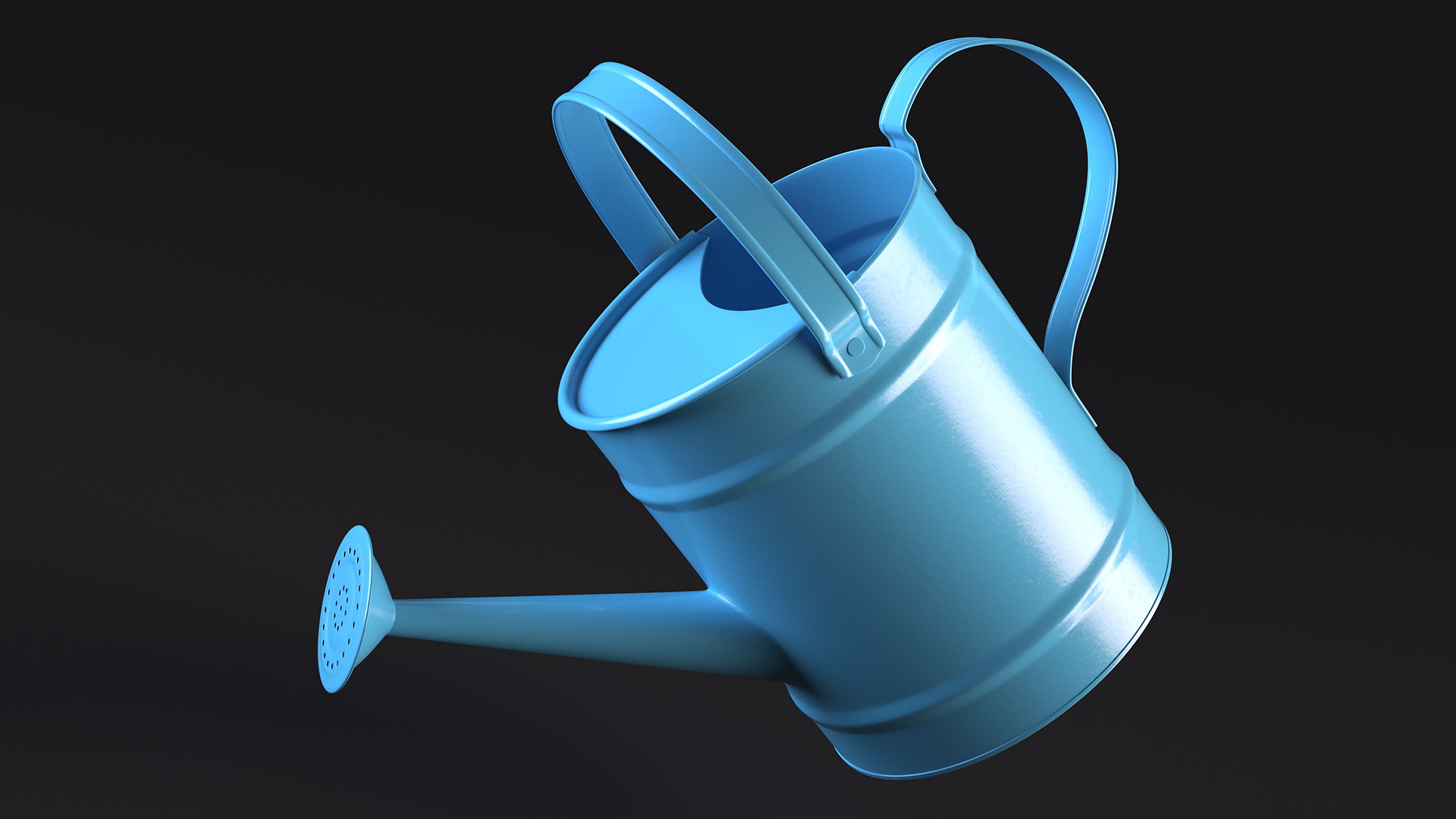 1 Gallon Blue Metal Watering Can 3D