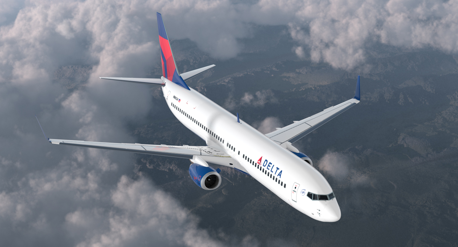 Boeing 737 900 Delta Air Lines Rigged 3D