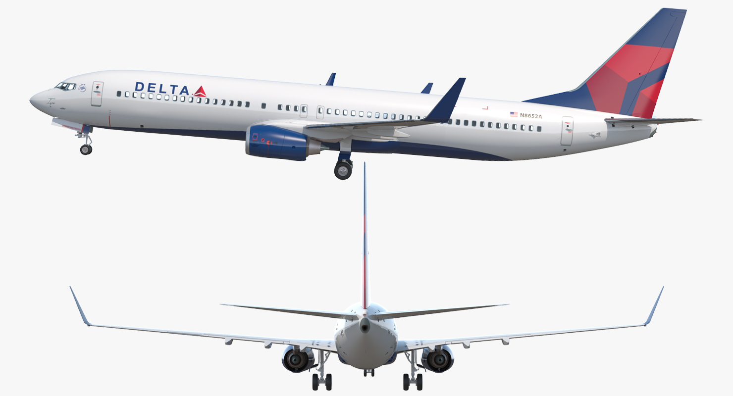 Boeing 737 900 Delta Air Lines Rigged 3D