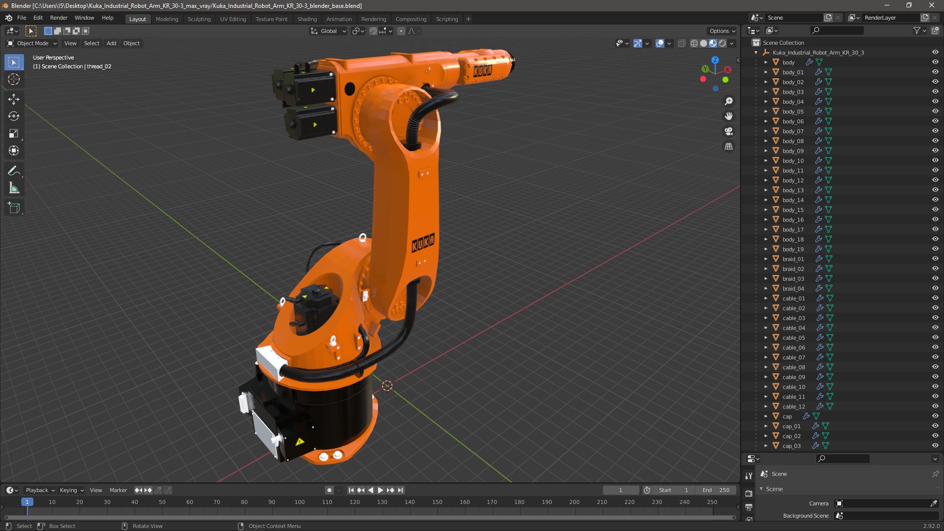 3D Kuka Industrial Robot Arm KR 30-3 model