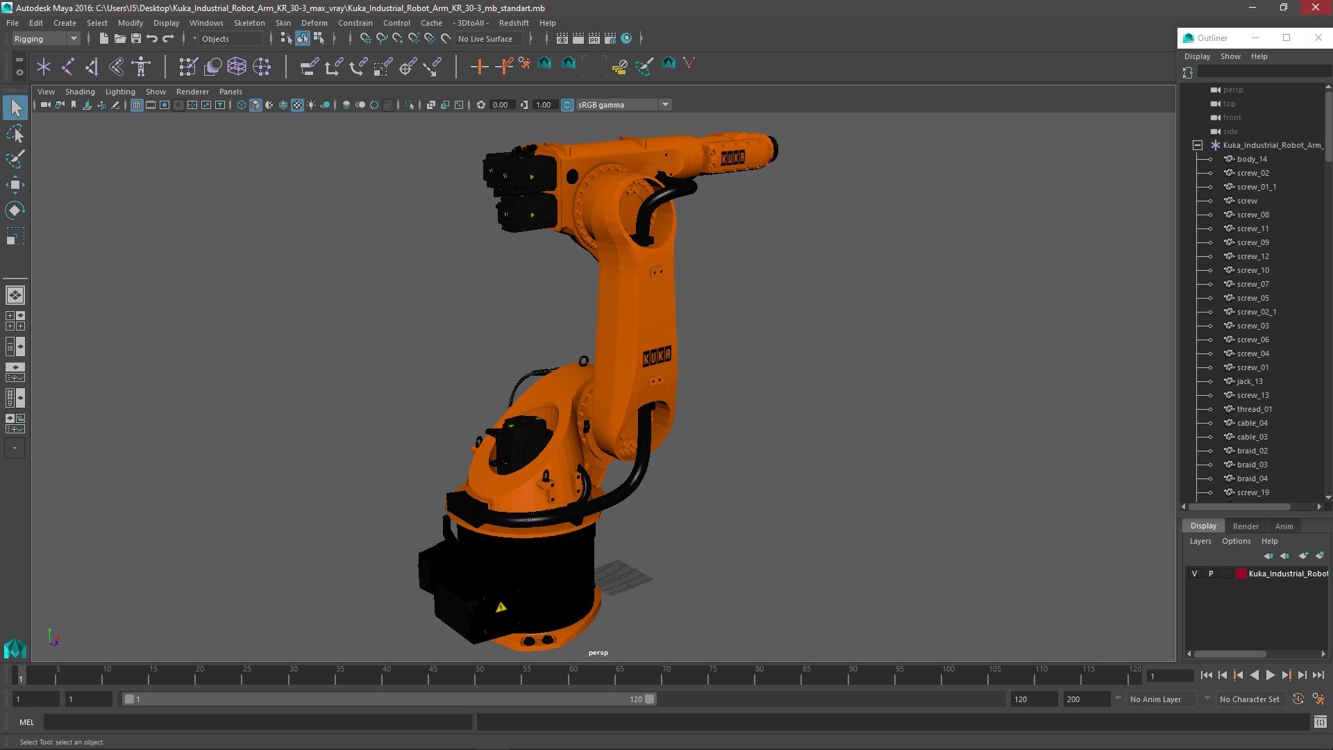 3D Kuka Industrial Robot Arm KR 30-3 model