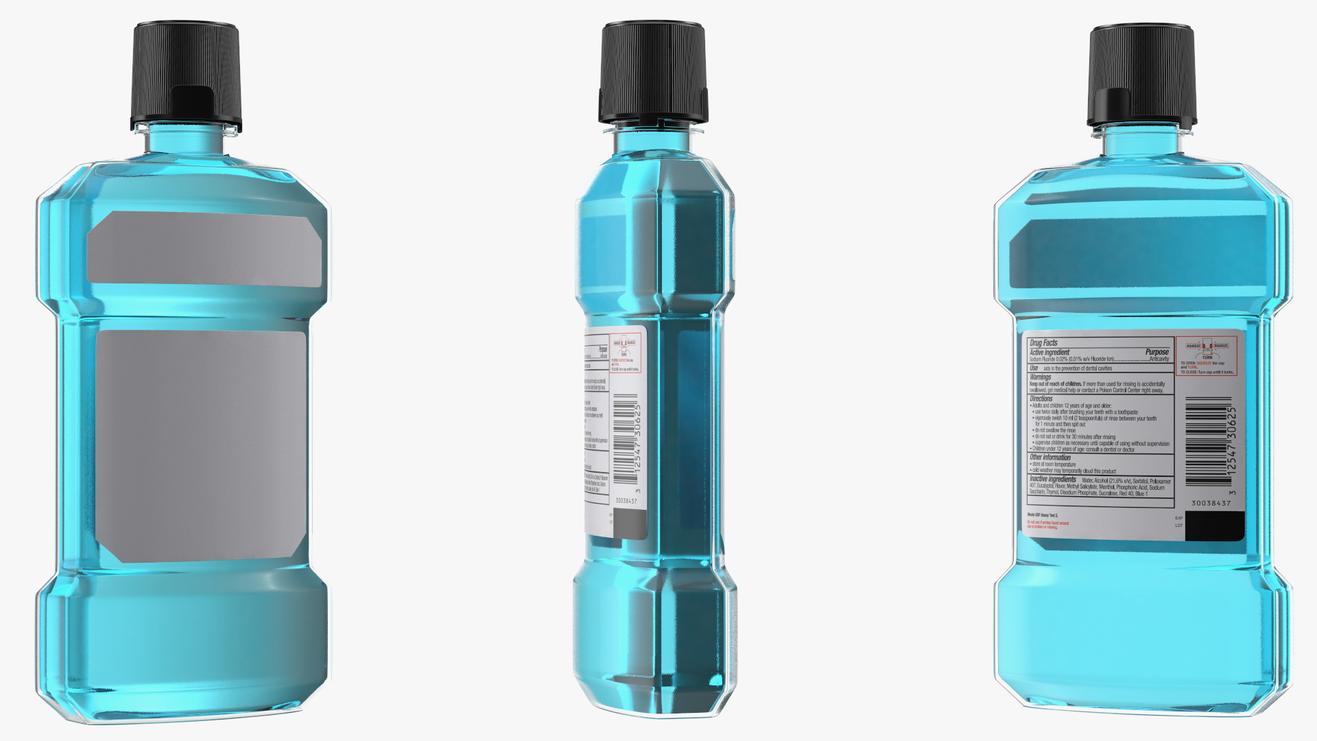 3D Anticavity Mouthwash 250ml Bottle model