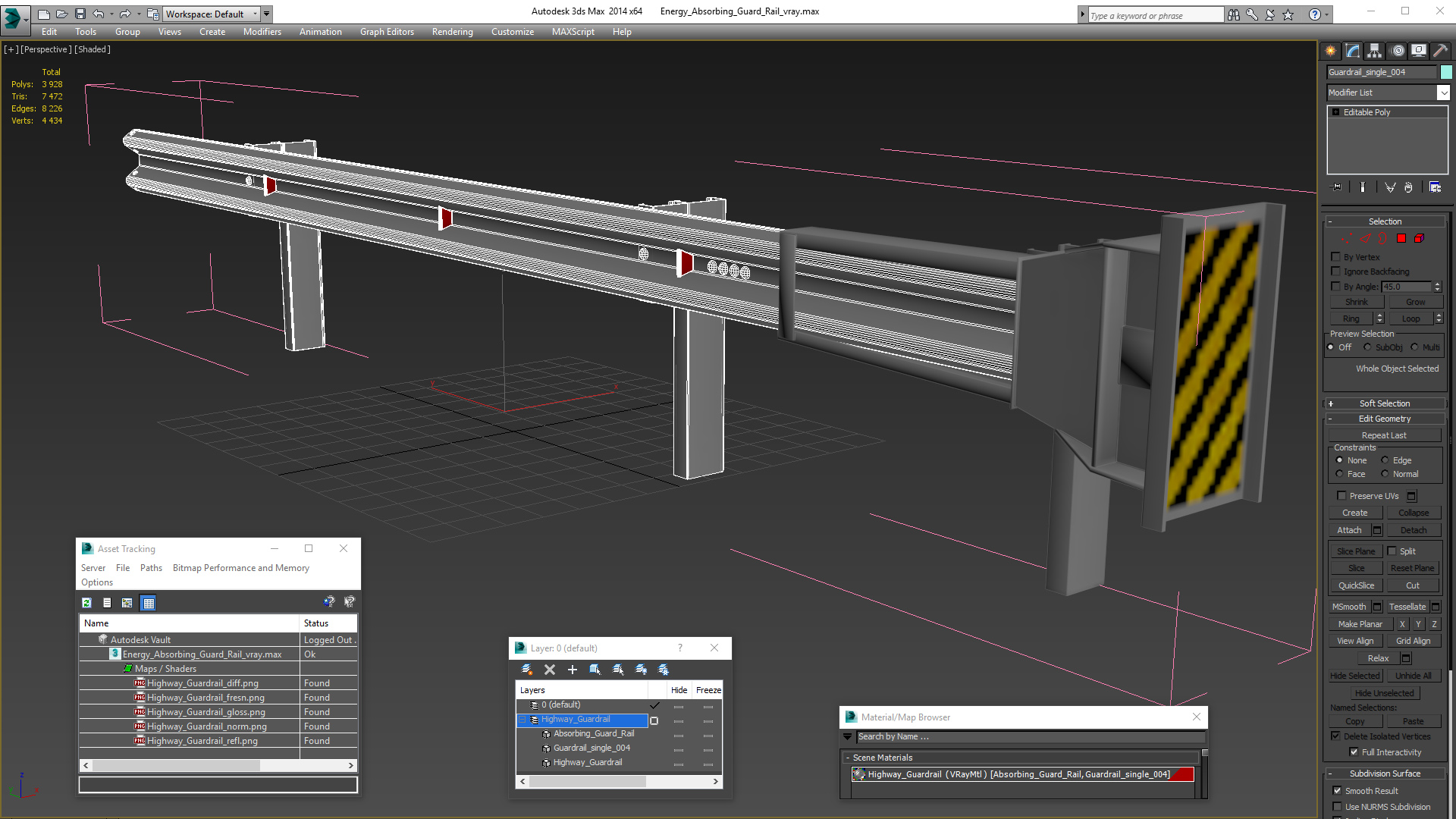 Energy Absorbing Guard Rail 3D