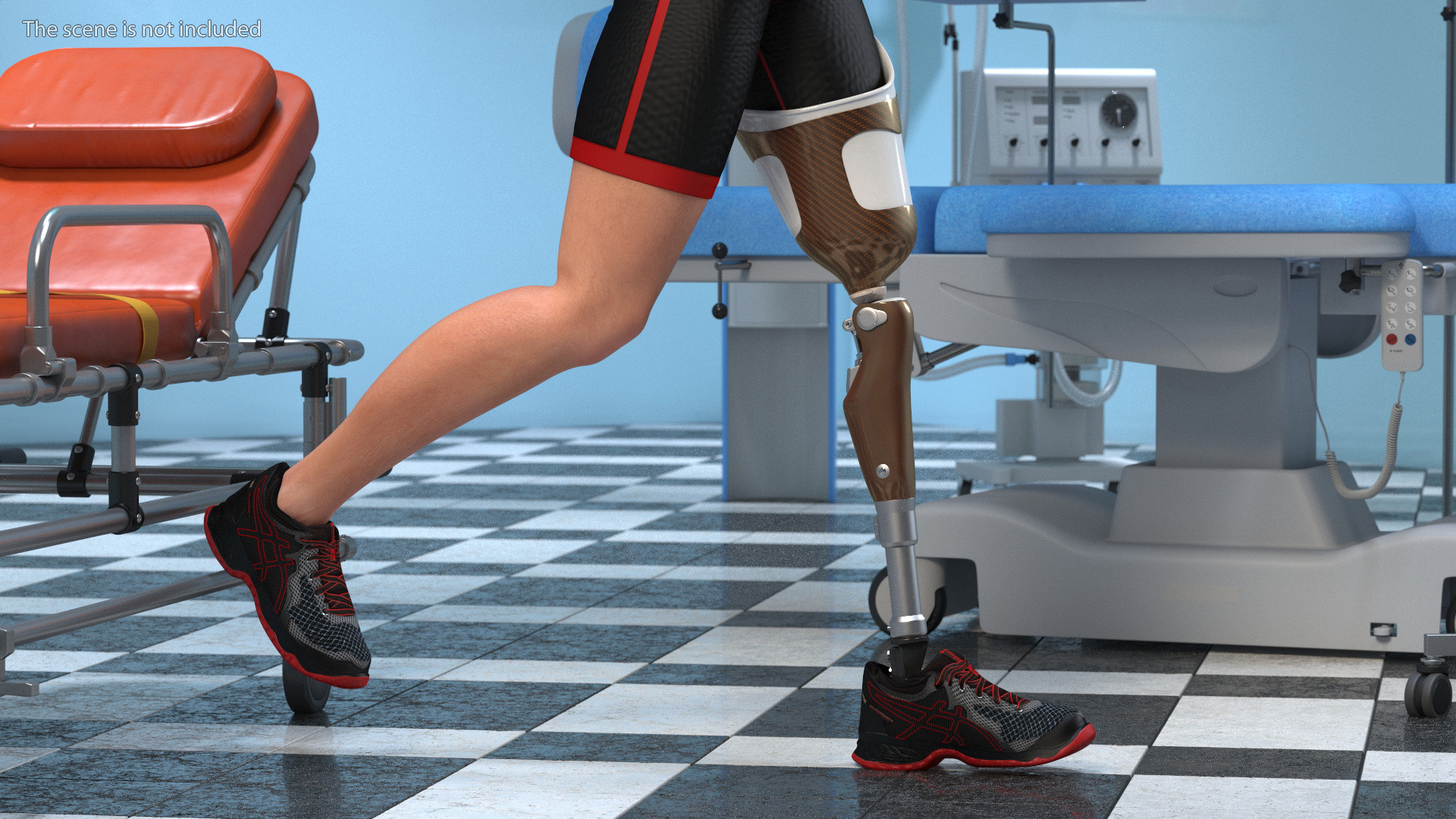 Man with Prosthetic Leg Rigged for Maya 3D model