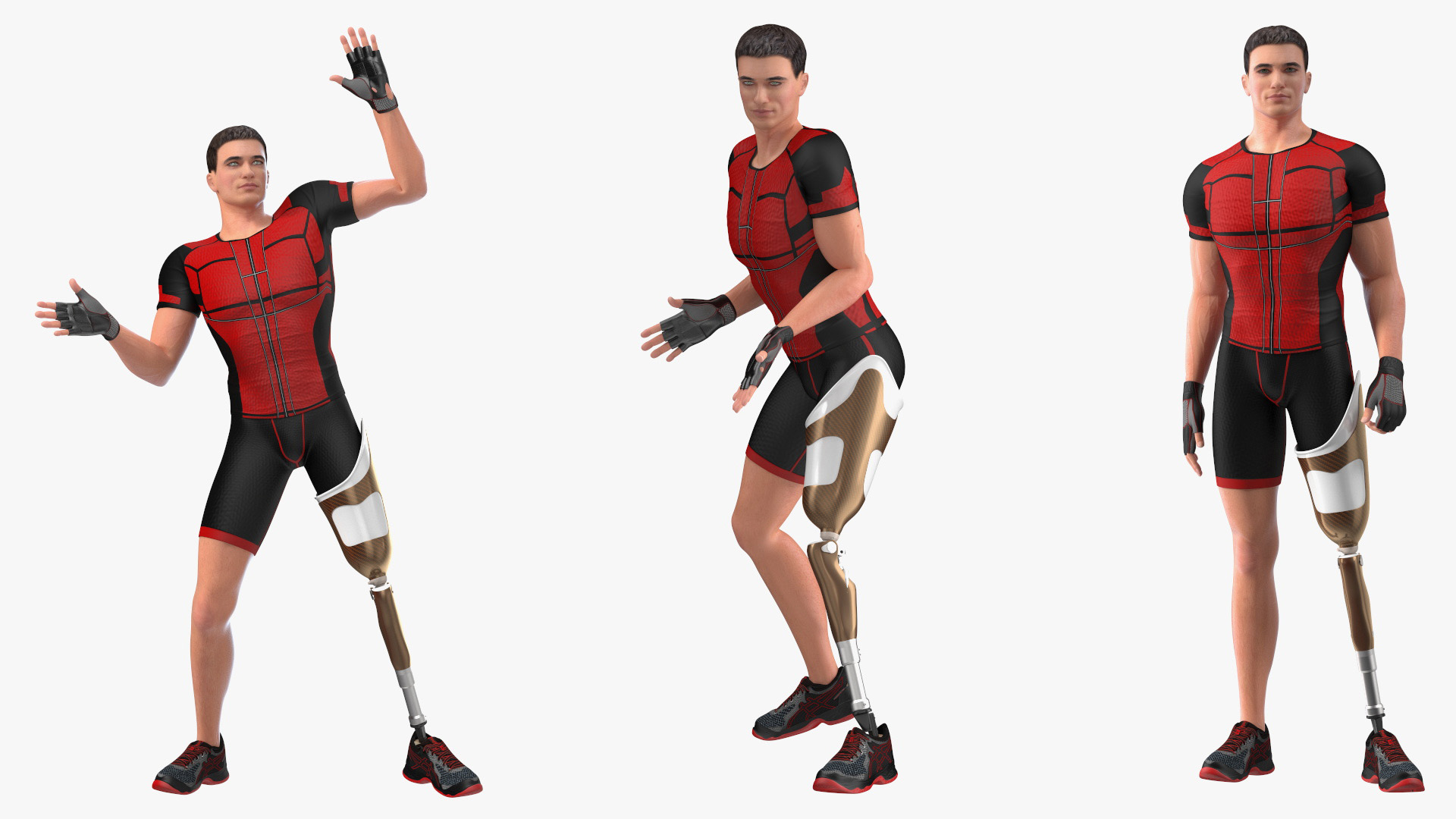 Man with Prosthetic Leg Rigged for Maya 3D model