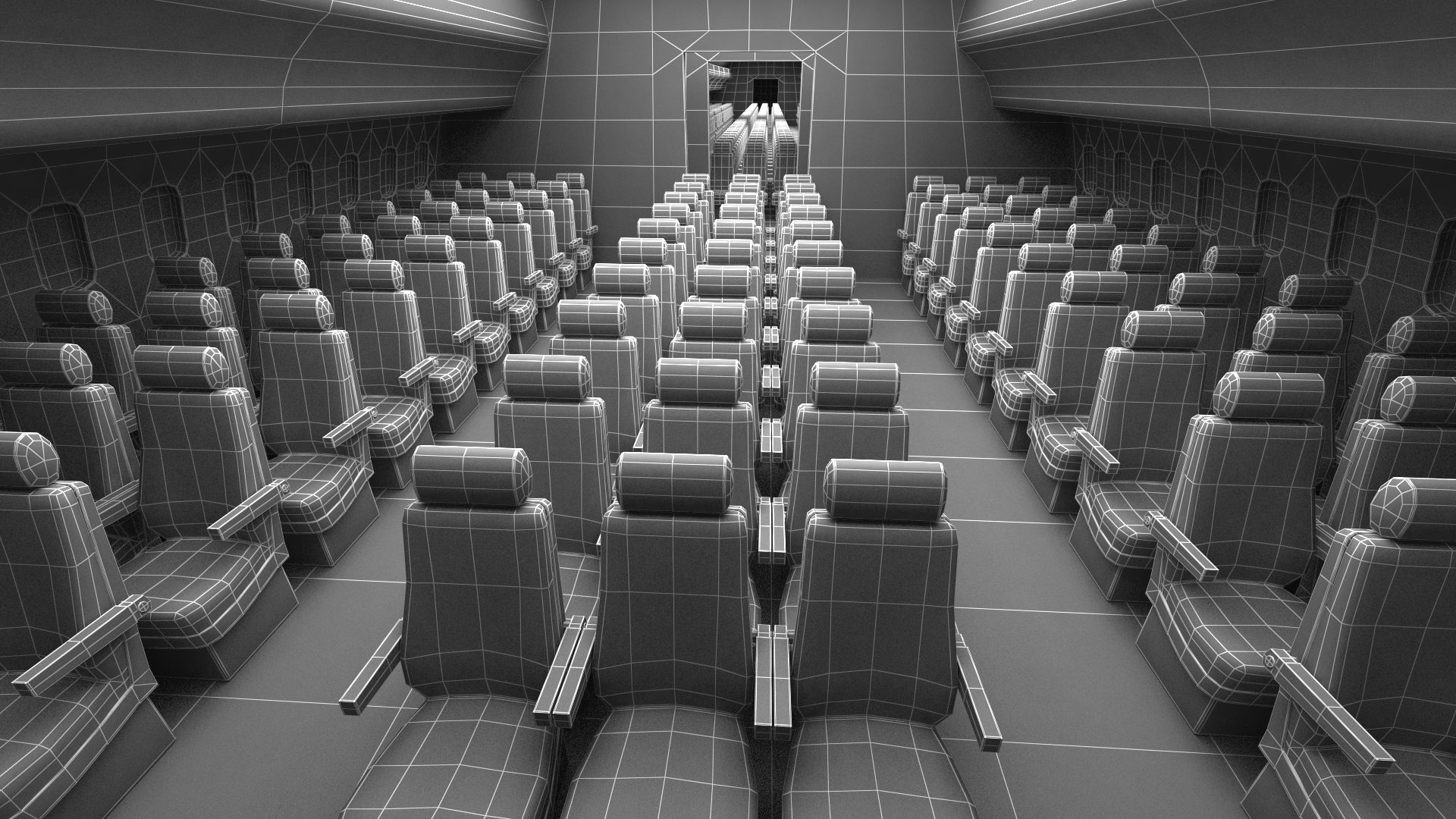 Ilyushin IL-96 Presidential Aircraft Simple Interior 3D