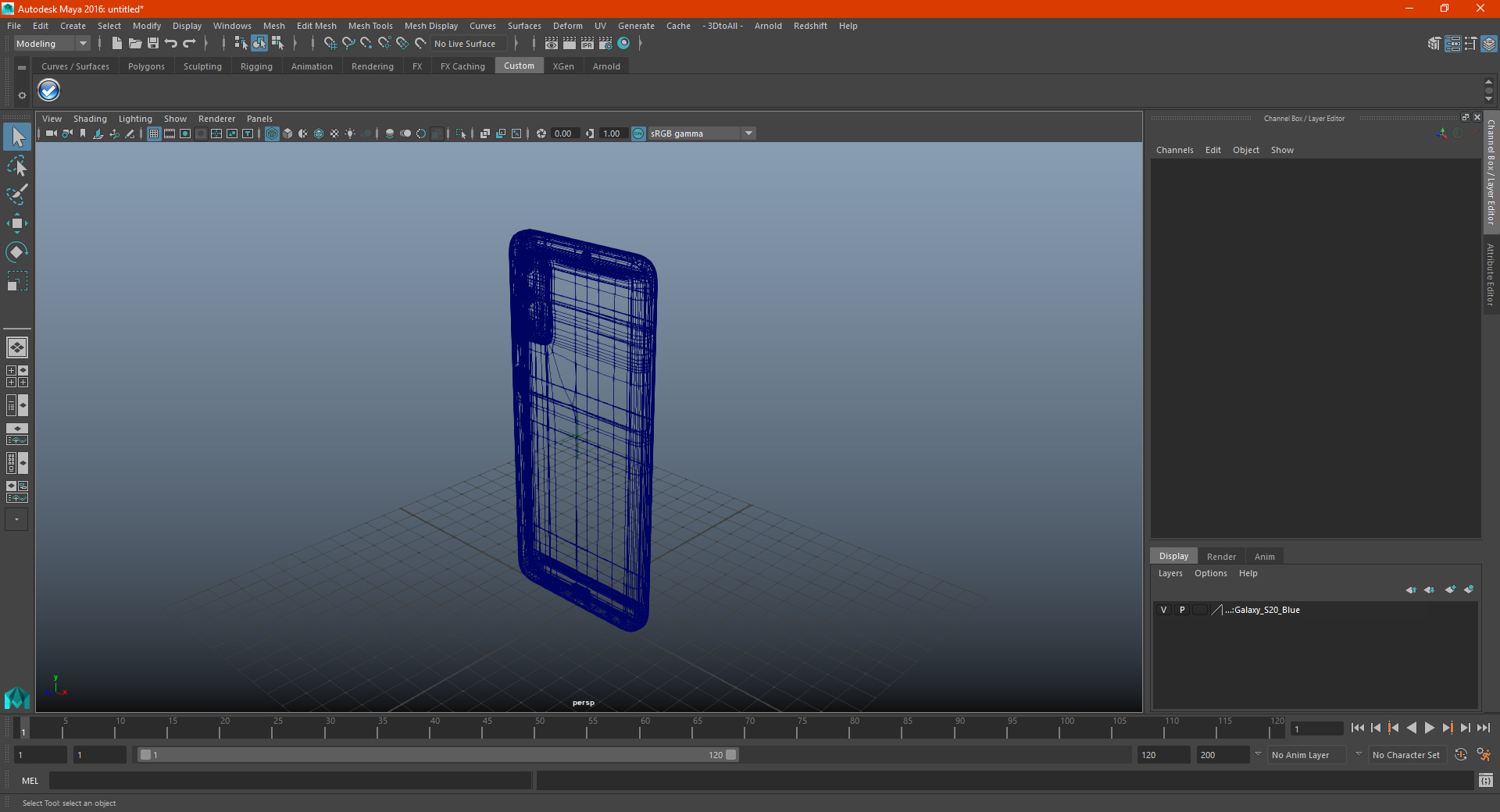 3D model Galaxy S20 Blue