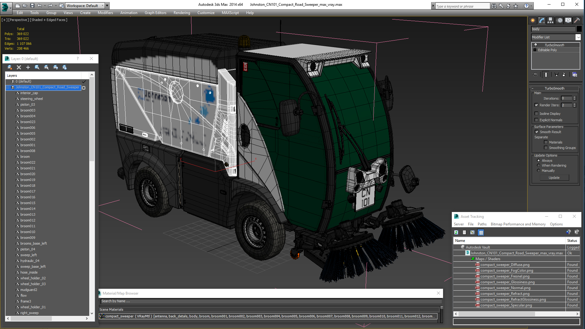 3D model Johnston CN101 Compact Road Sweeper