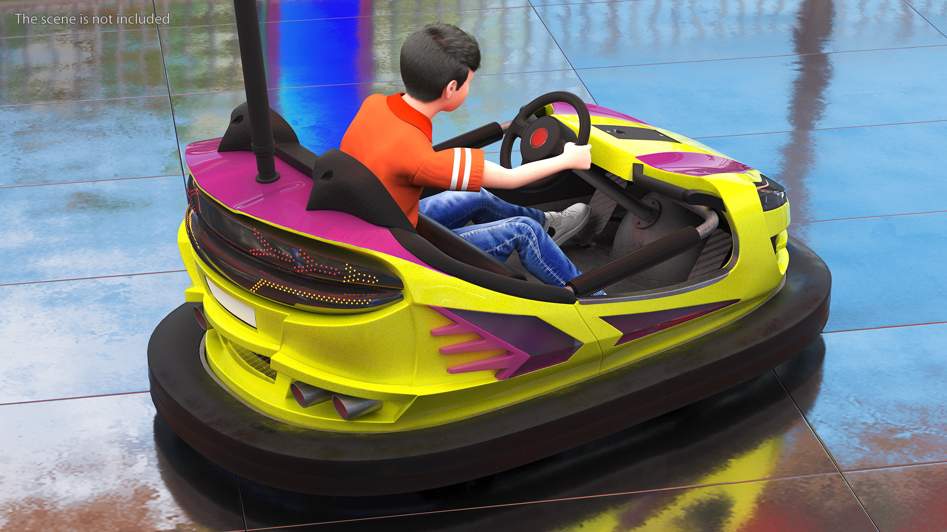 3D Boy with Bumper Car Fur model