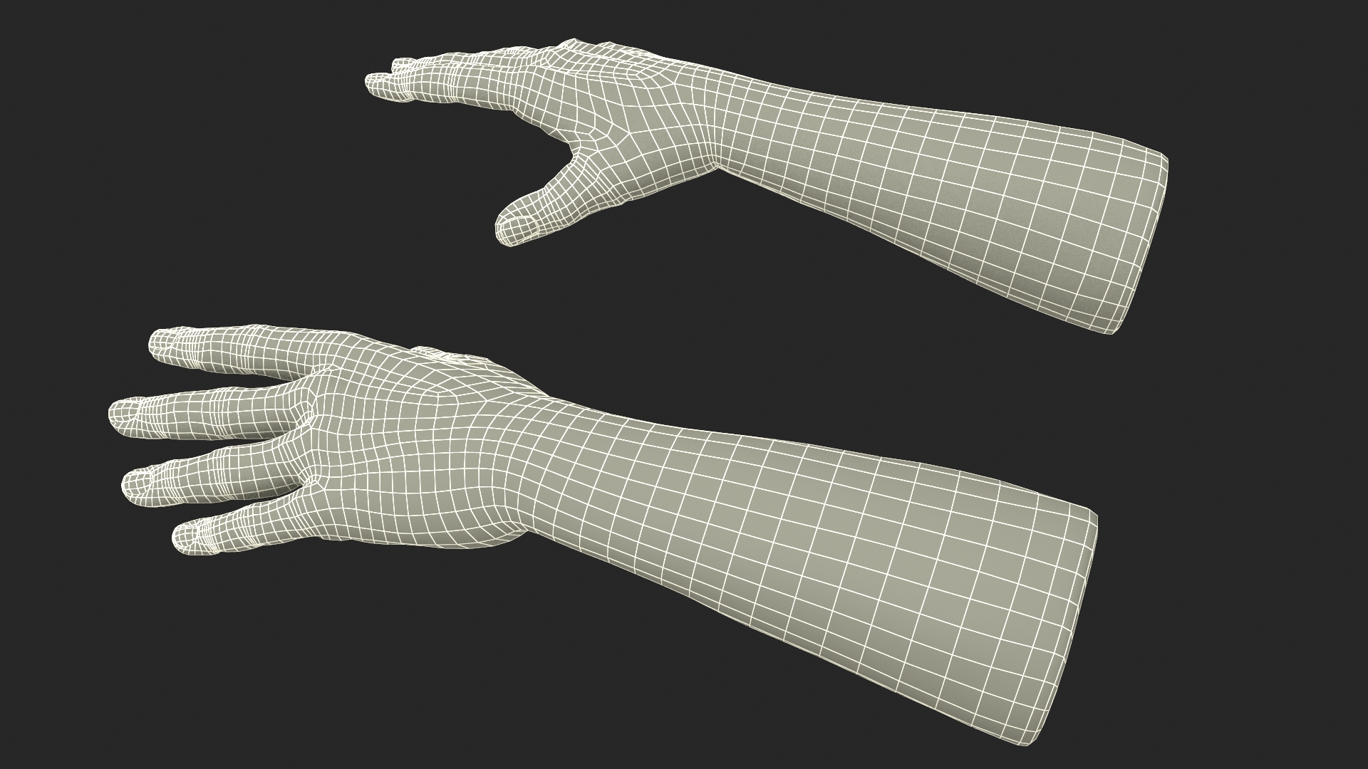 3D African Male Hands Base Pose model