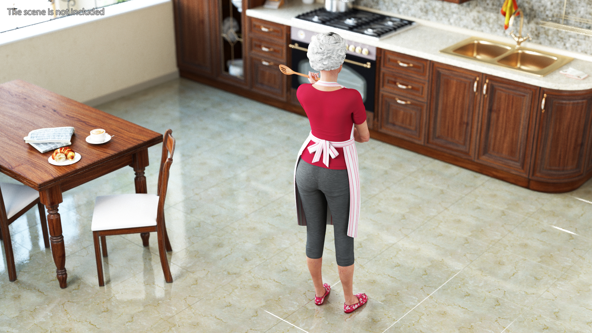 3D Korean Woman Kitchen Style Rigged model