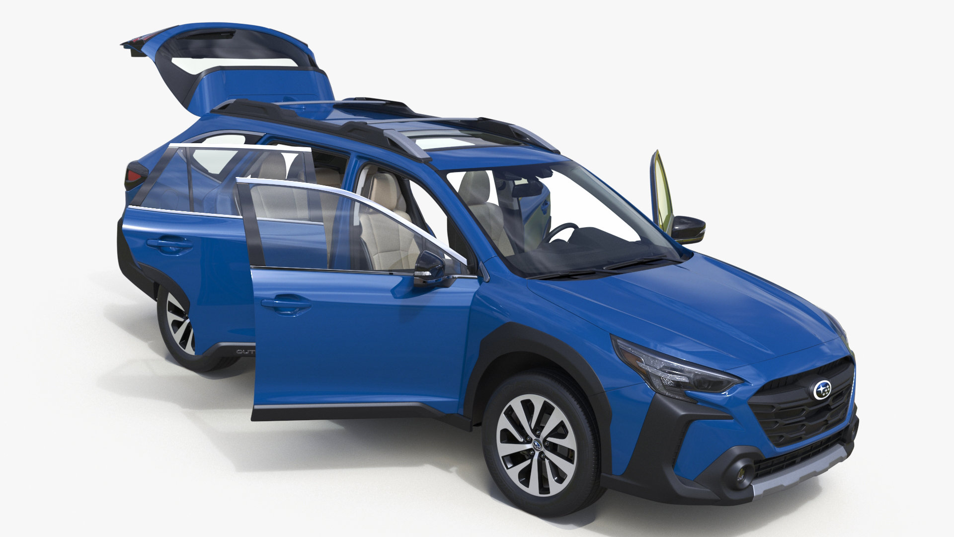 3D model Subaru Outback 2025 Blue Simplified