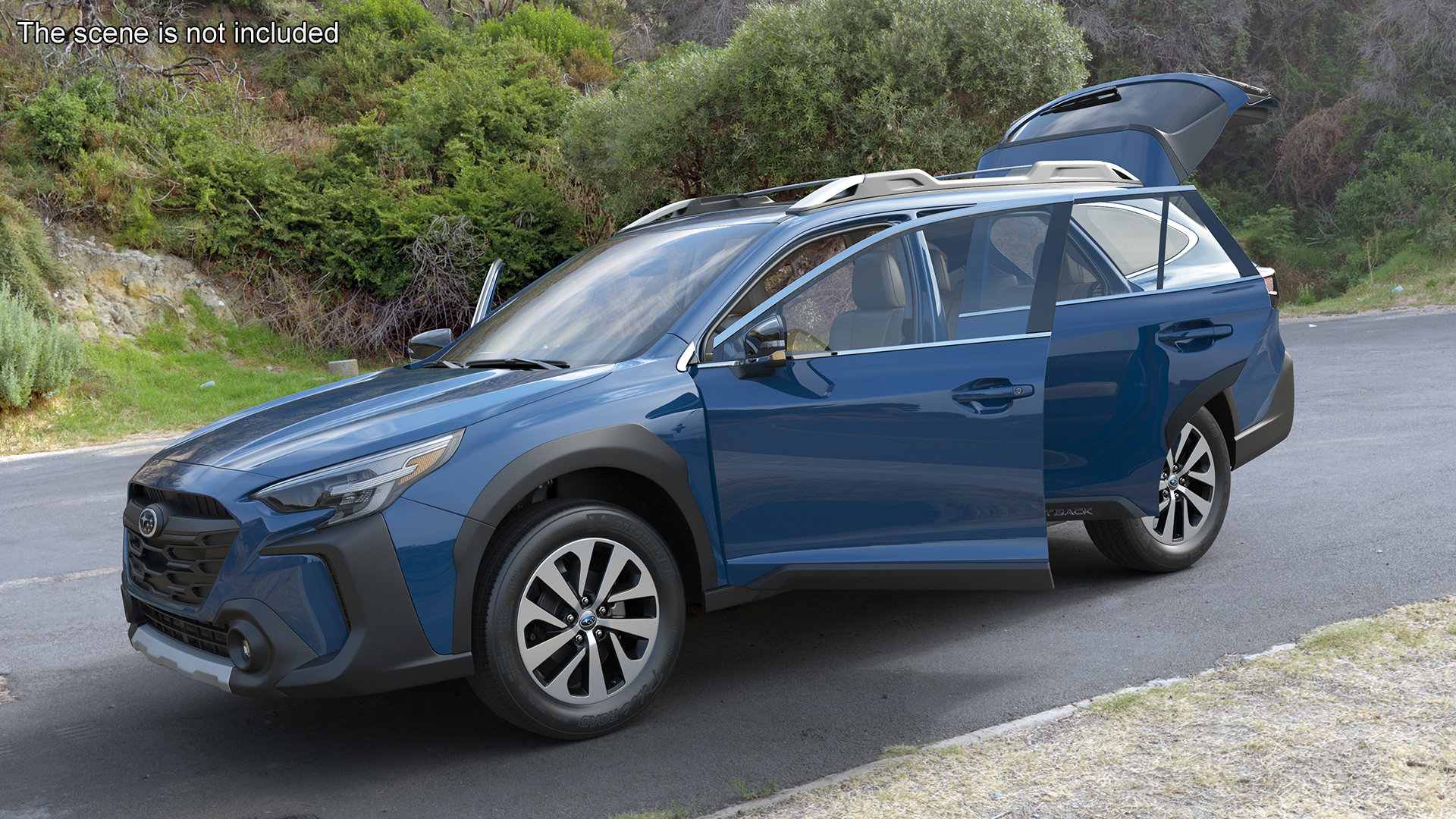 3D model Subaru Outback 2025 Blue Simplified