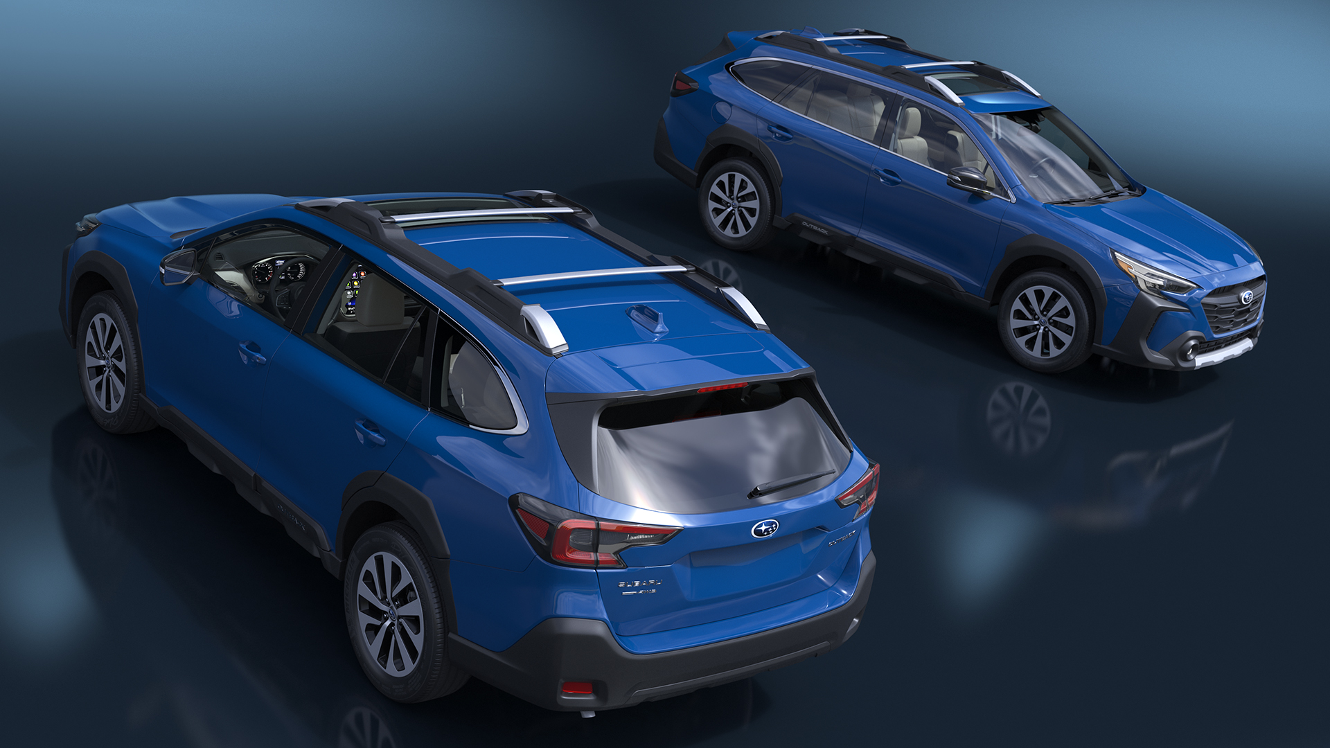 3D model Subaru Outback 2025 Blue Simplified