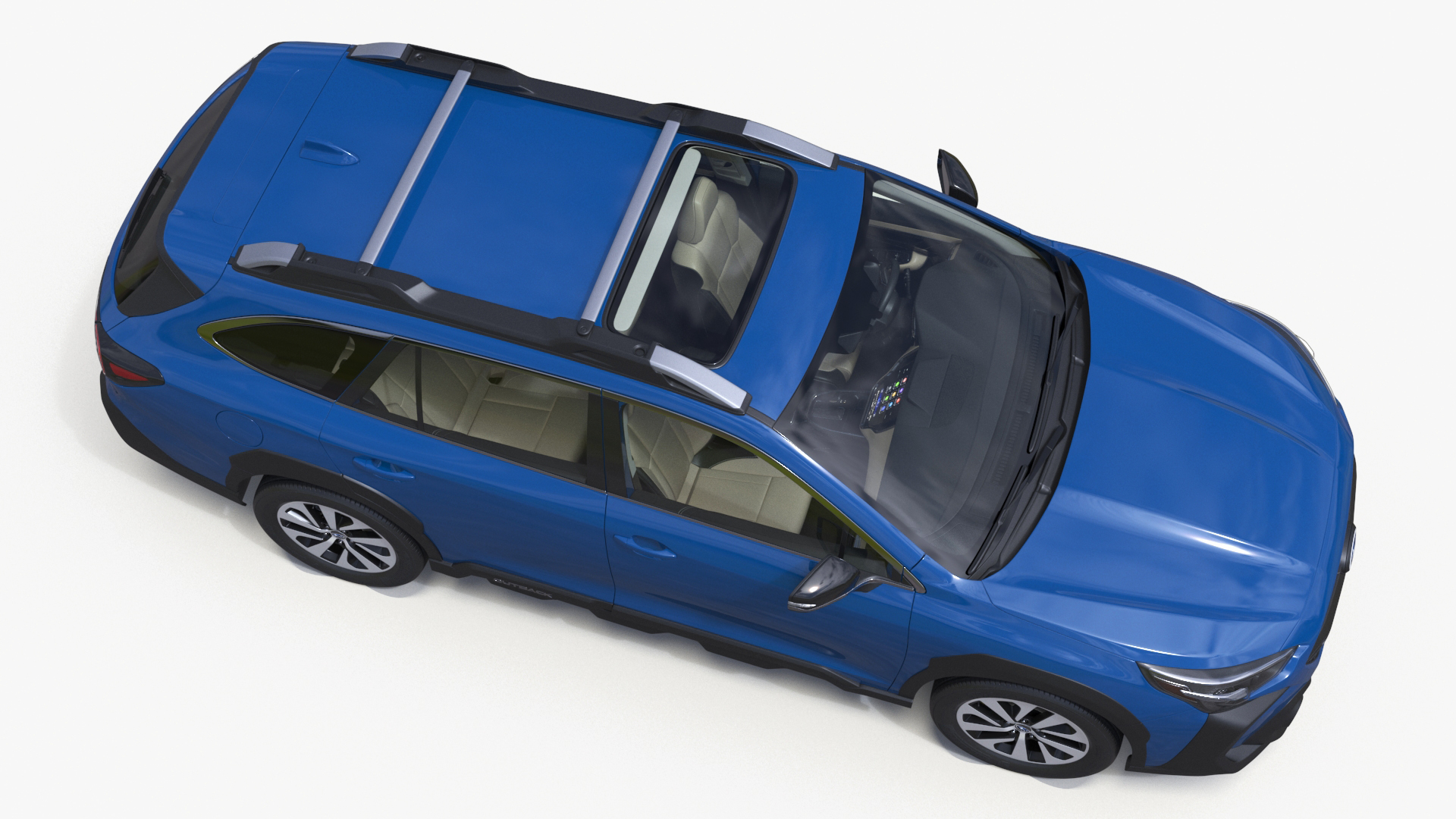 3D model Subaru Outback 2025 Blue Simplified